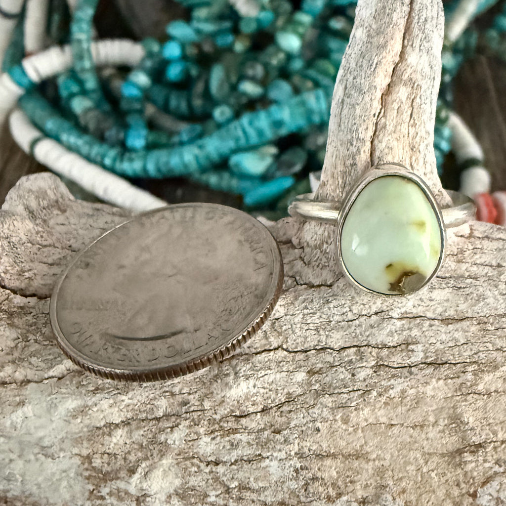 Authentic Native American Handmade Sterling Silver and Palomino Variscite Ring size           8 3/4.