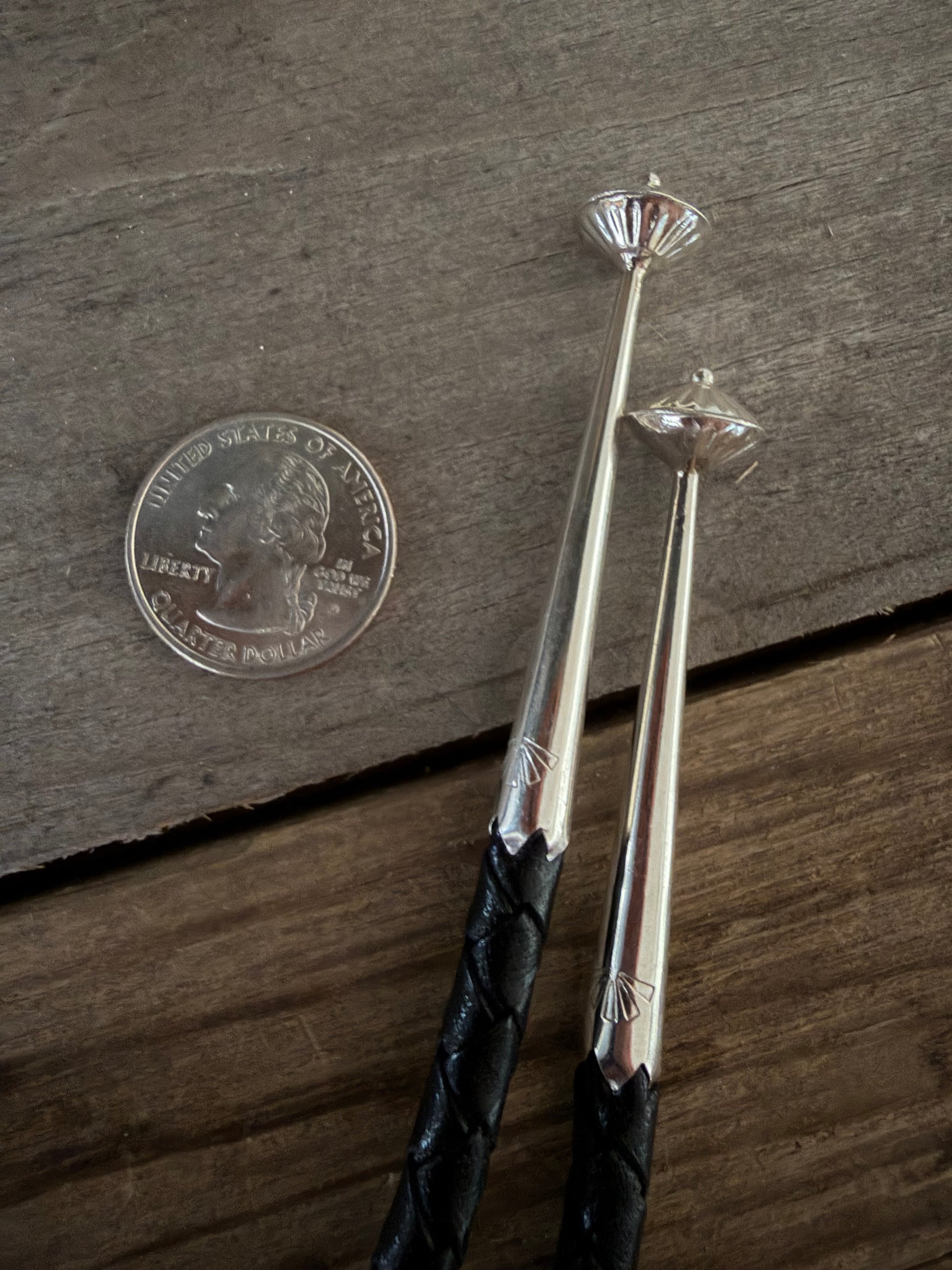 Native American Handmade Sterling Silver Hubei Turquoise Bolo Tie