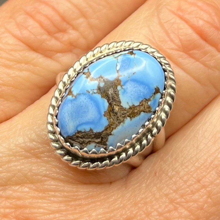 Authentic Native American Handmade Golden Hills Turquoise Ring