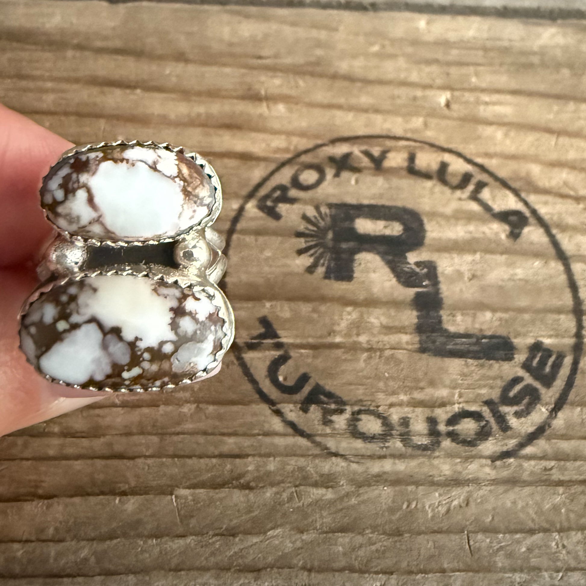 Authentic Native American Handmade Sterling Silver and Wild Horse Ring size 6 1/2