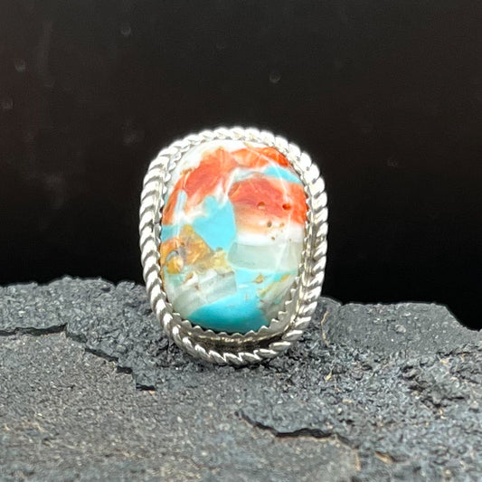 Authentic Native American Handmade Mojave Turquoise Ring