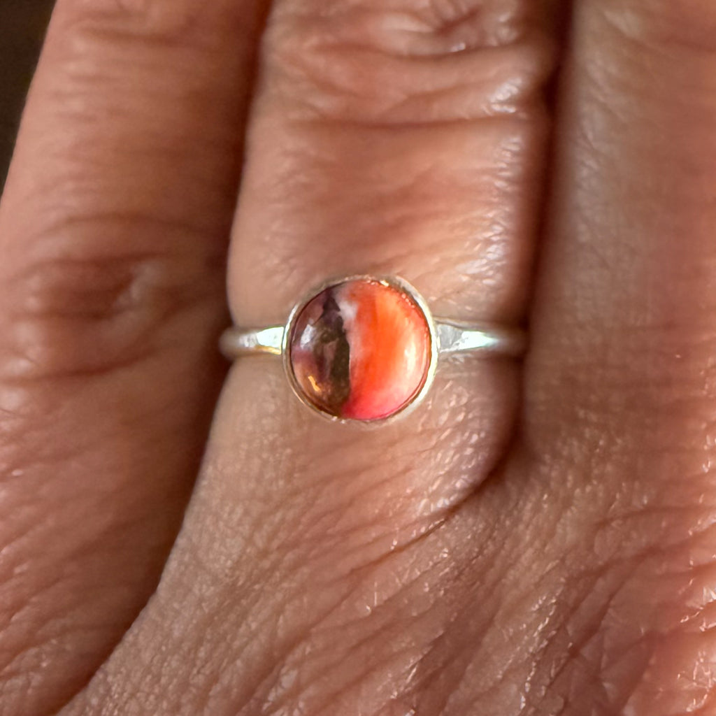 Authentic Native American Handmade Sterling Silver and Mojave Ring size 6