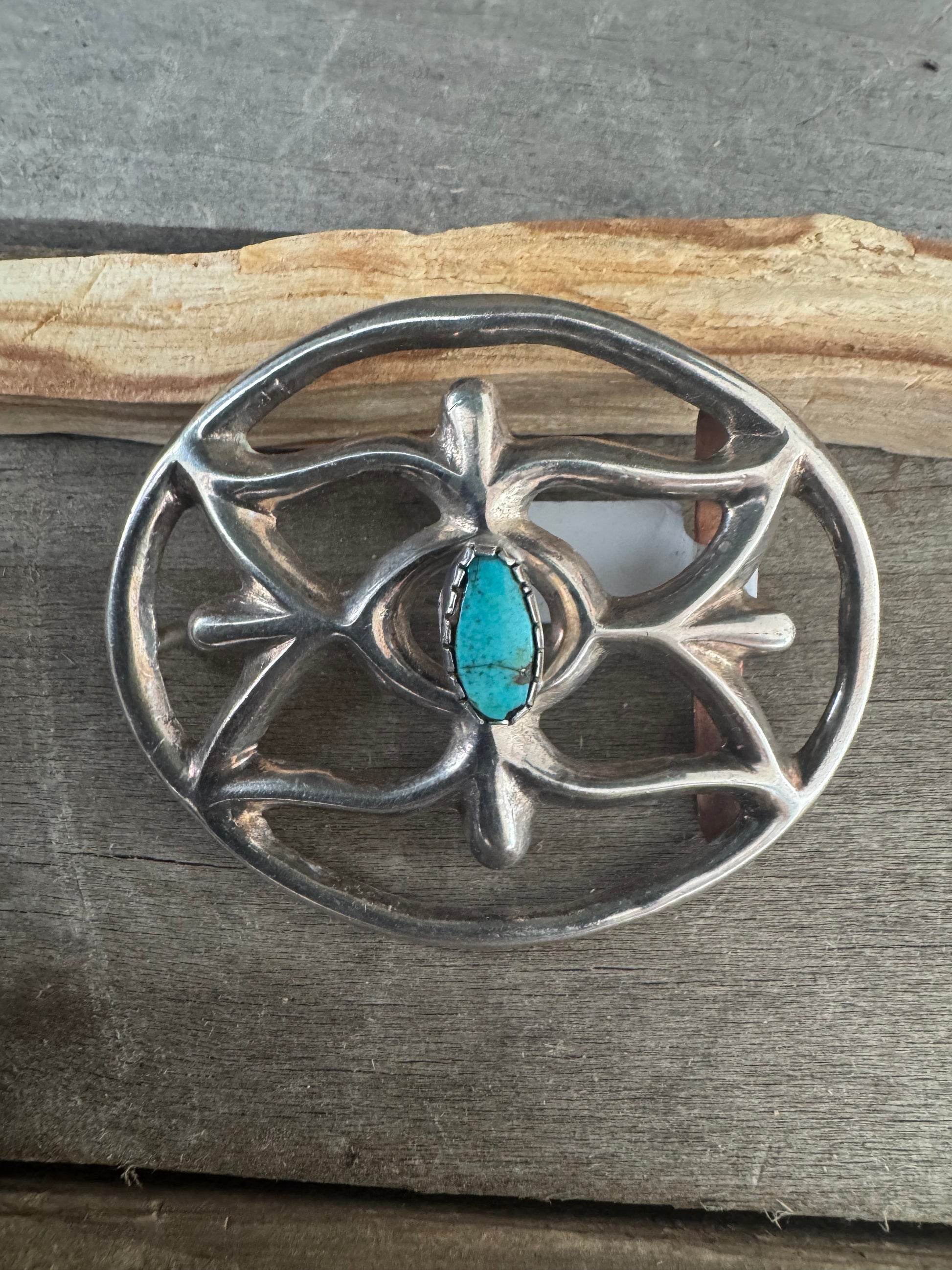 Handmade Sterling Silver-Turquoise Cast Belt Buckle