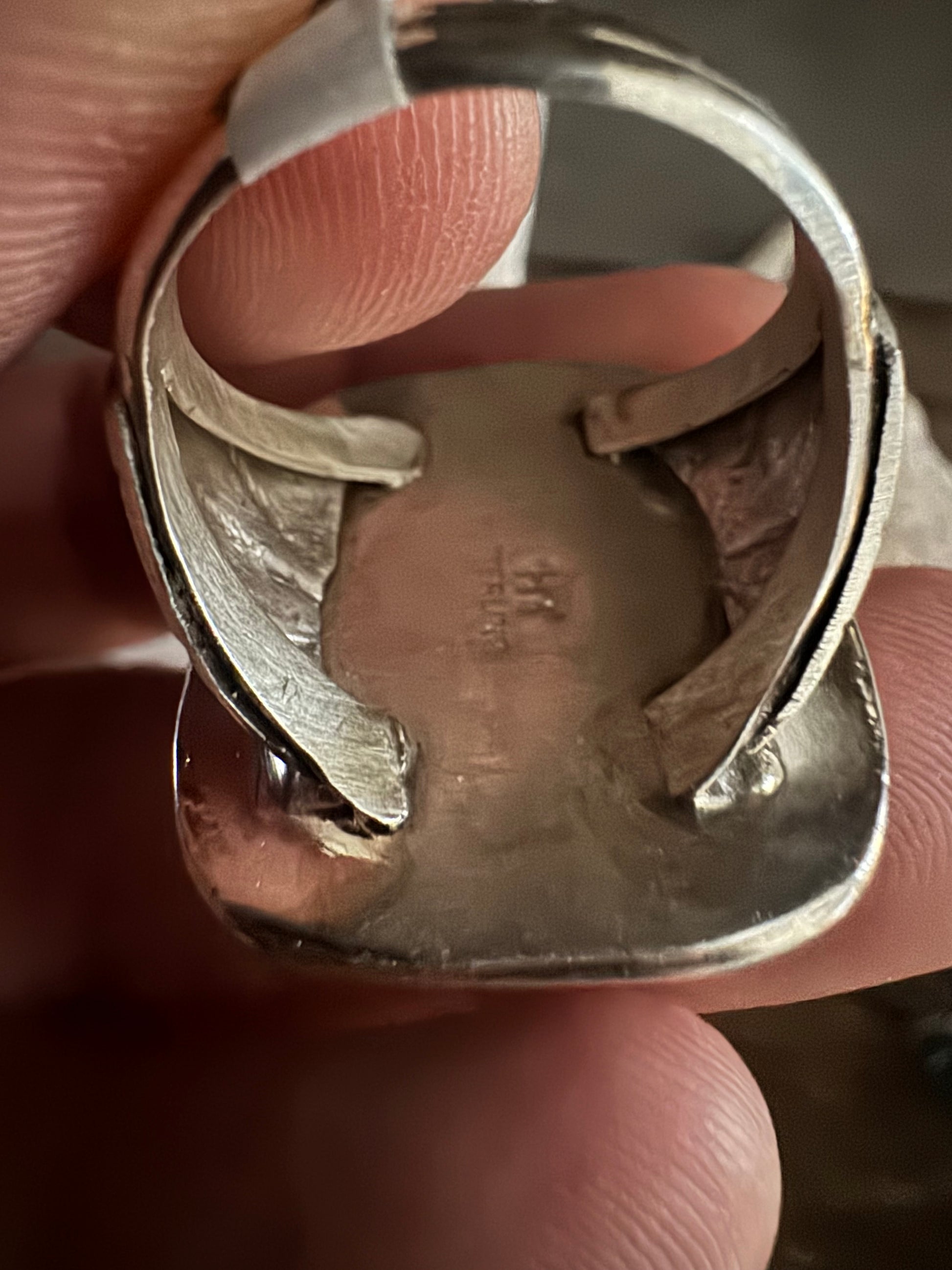 Handmade Sterling Silver Thunderbird Turquoise Ring Size 13