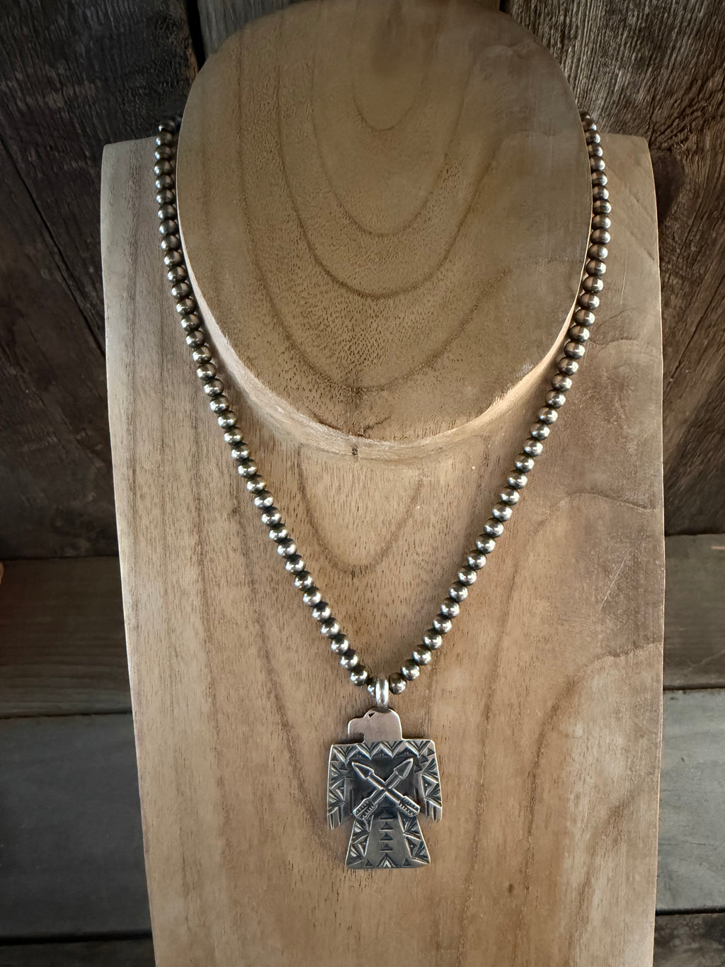 Native American Handmade Sterling Silver Thunderbird Pendant