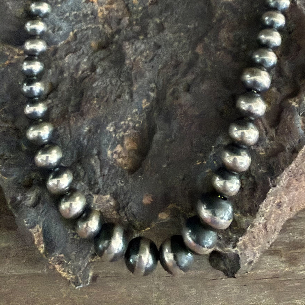 Authentic Native American Handstrung Sterling Silver Pearls.