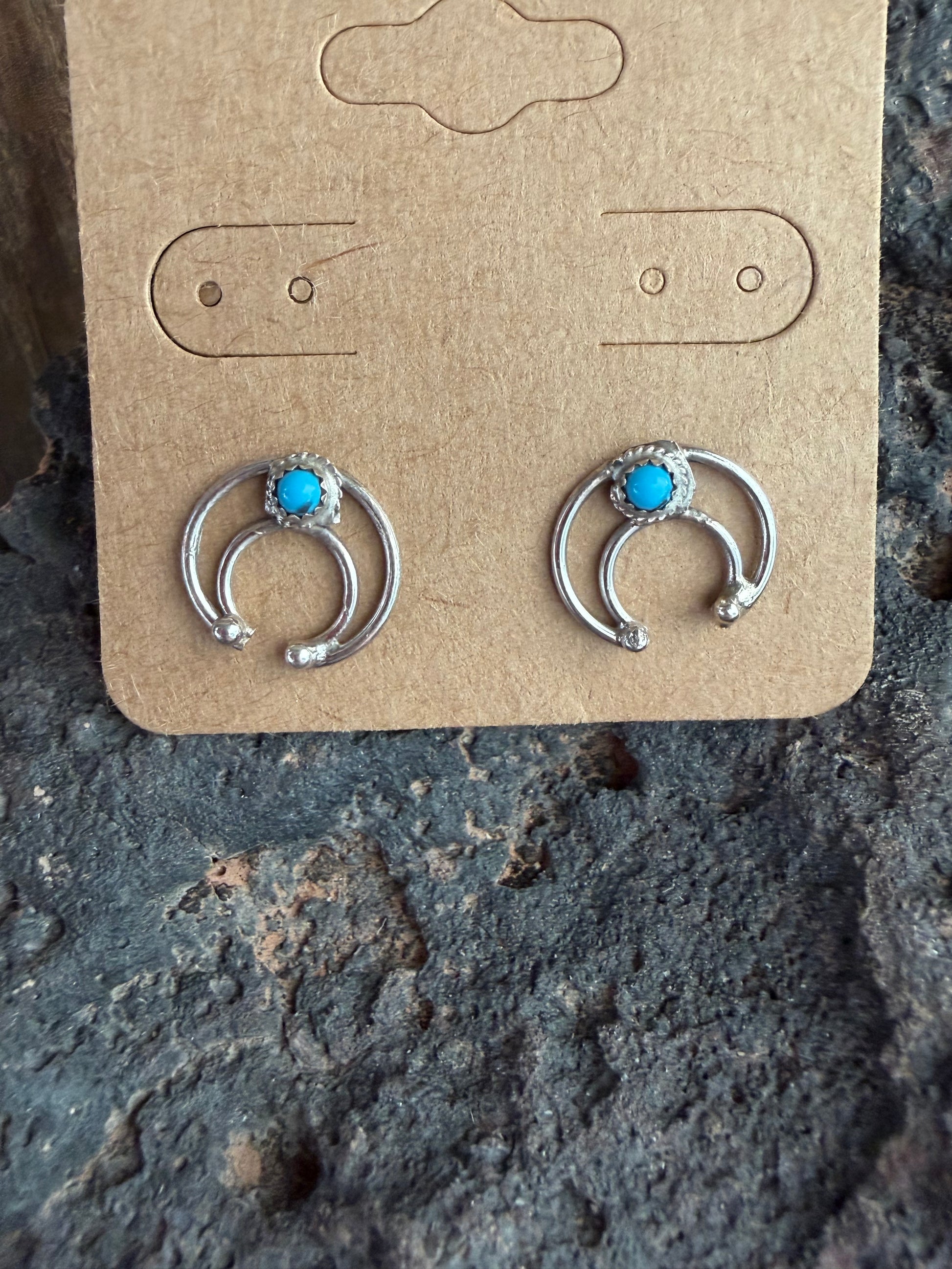 Native American Handmade Nadja Silver Turquoise Earrings