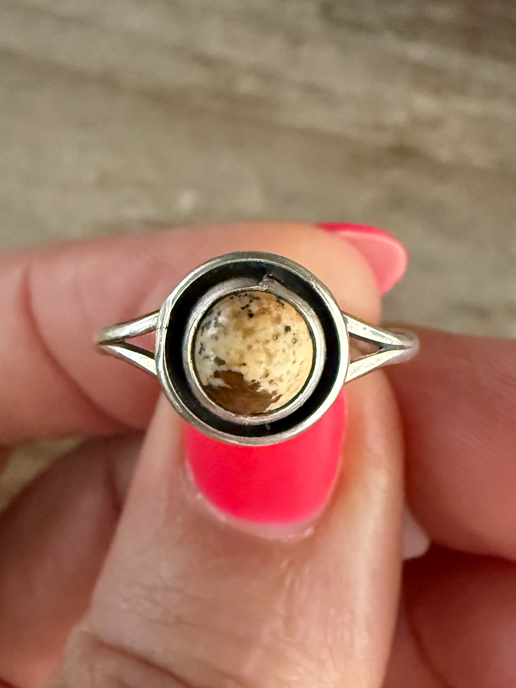 Authentic Sterling Silver and Jasper Ring size 7 1/2.