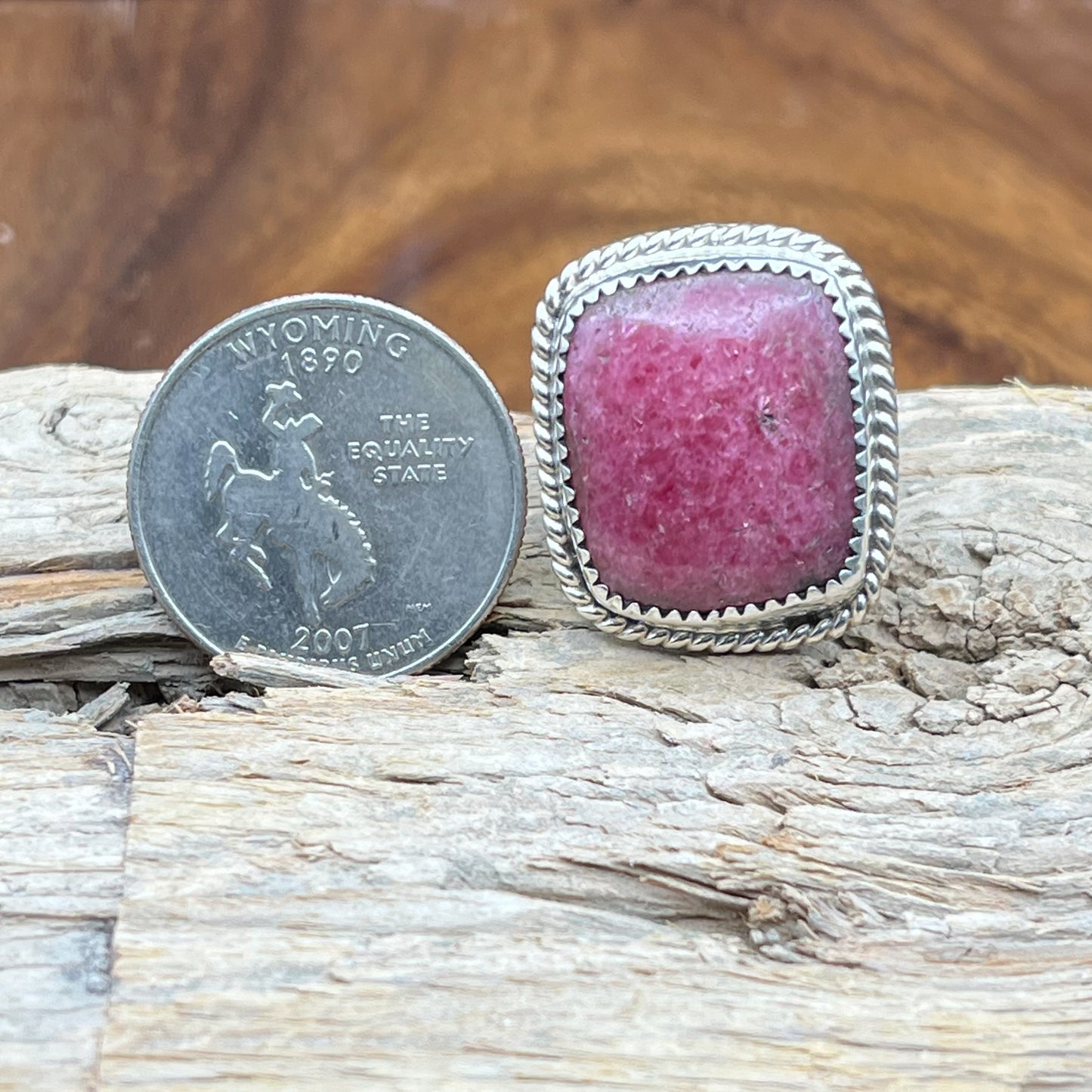 Authentic Native American Handmade Rhodonite Ring