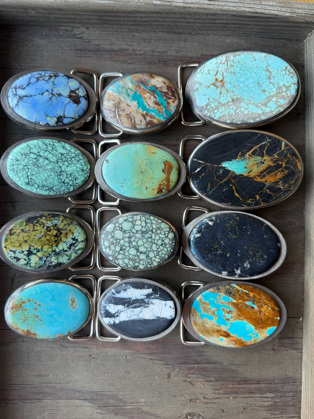 Covelite Stone Rare Belt Buckle