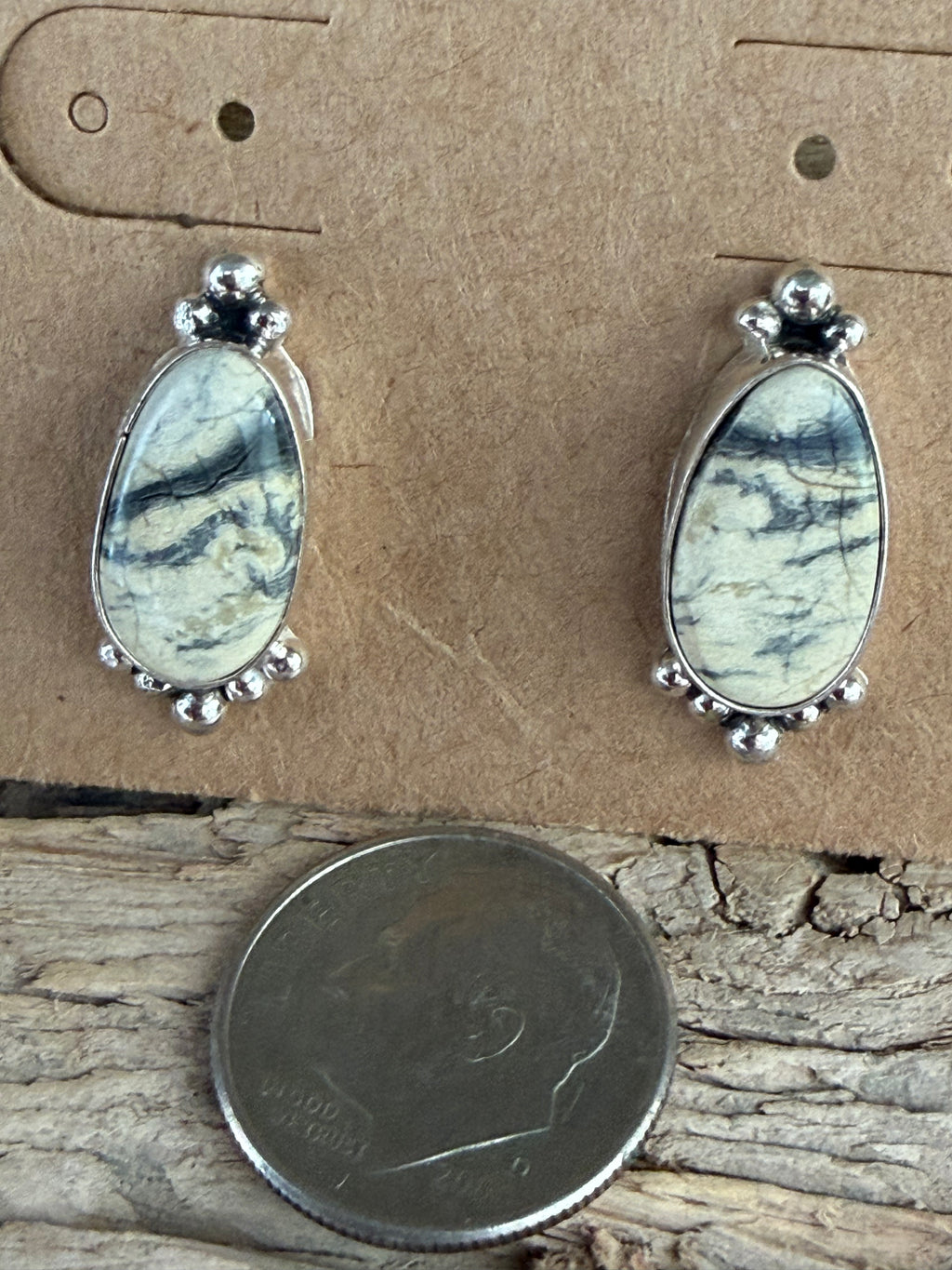 Native American Handmade White Buffalo Sterling’s Silver Earrings