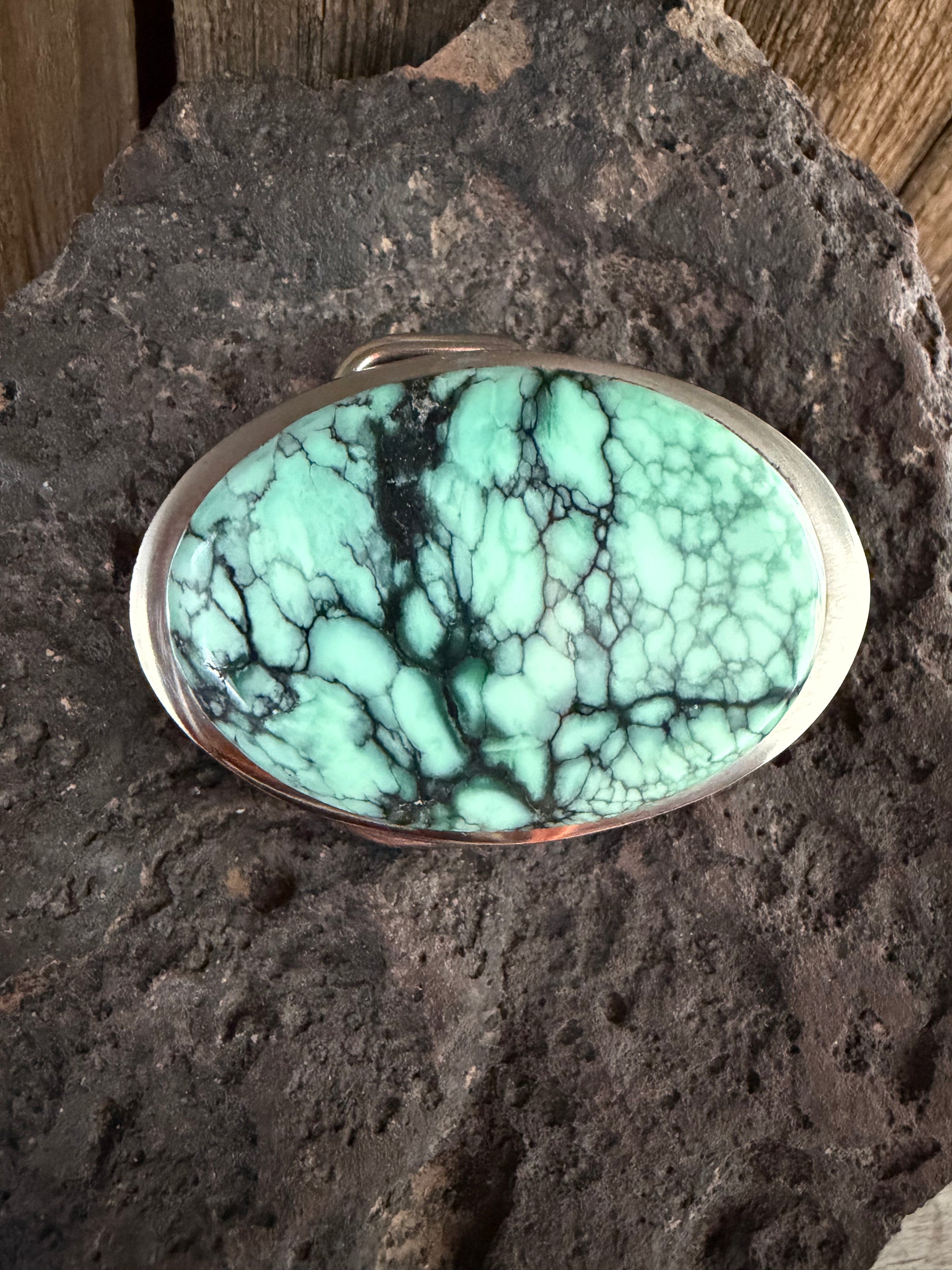 Emerald Rose Variscite Belt Buckle