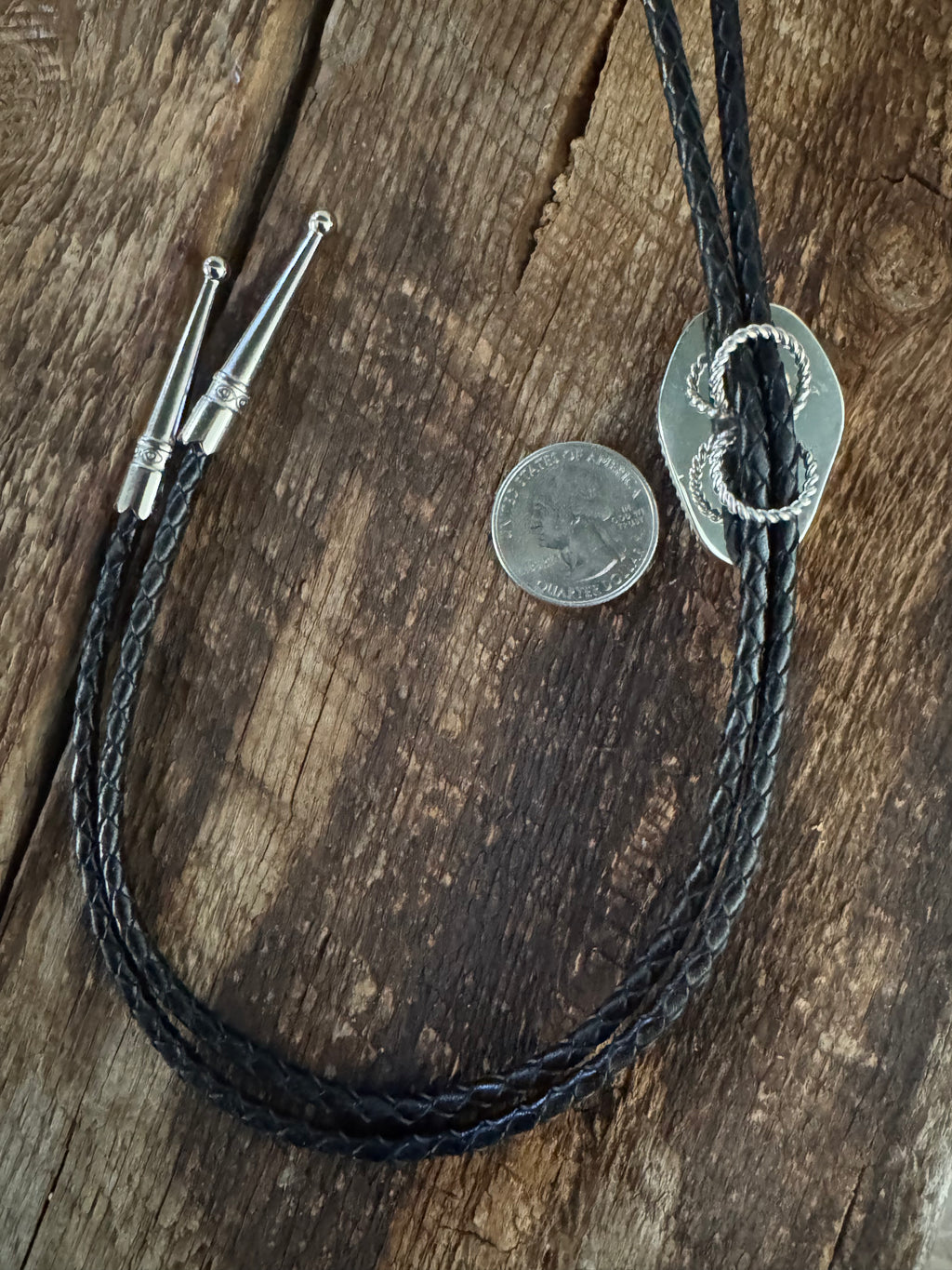 Custom Handmade White Buffalo and Sterling Silver Bolo Tie