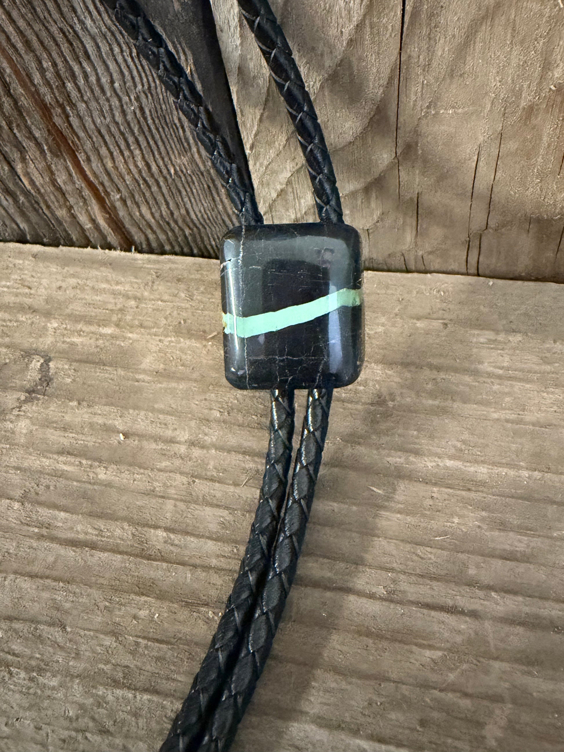 Handmade San Pedro Variscite Ribbon Bolo