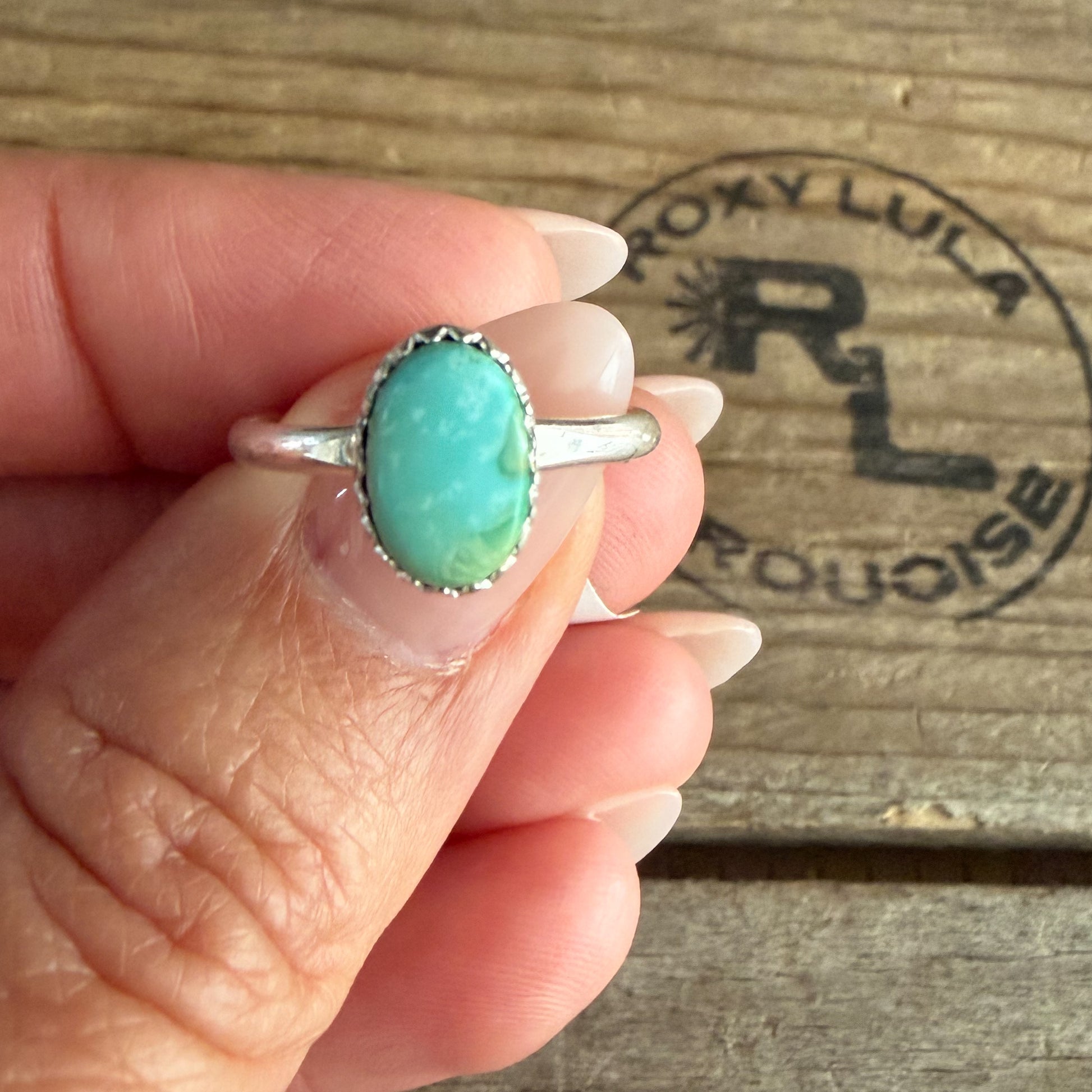 Authentic Native American Handmade Sterling Silver and Sierra Bella Turquoise Ring size 6 1/2