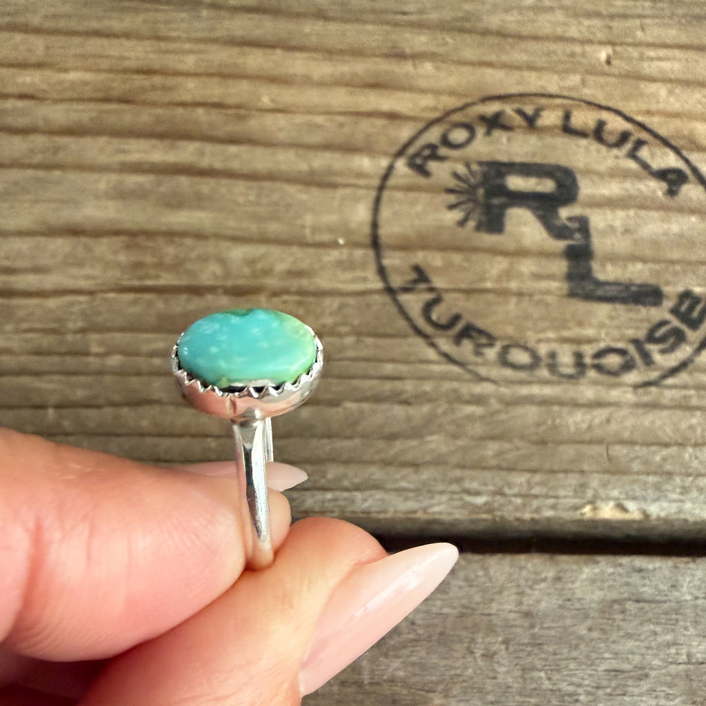 Authentic Native American Handmade Sterling Silver and Sierra Bella Turquoise Ring size 6 1/2