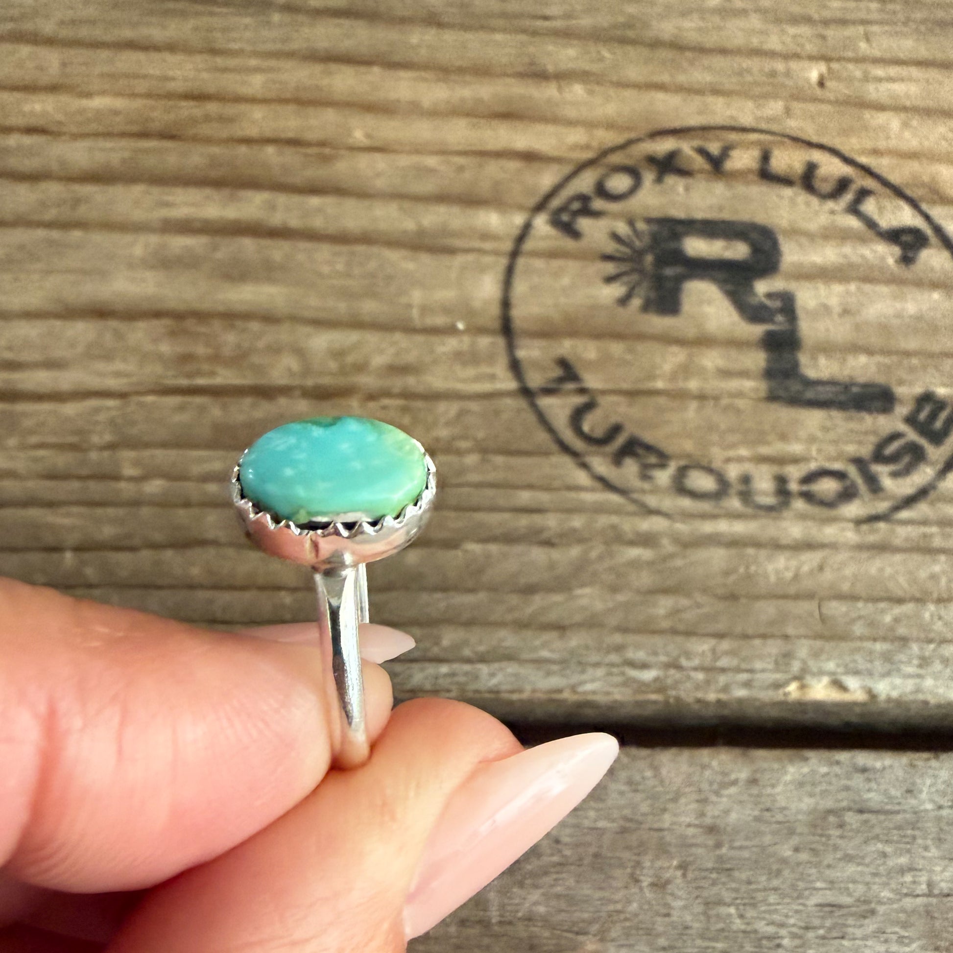 Authentic Native American Handmade Sterling Silver and Sierra Bella Turquoise Ring size 6 1/2