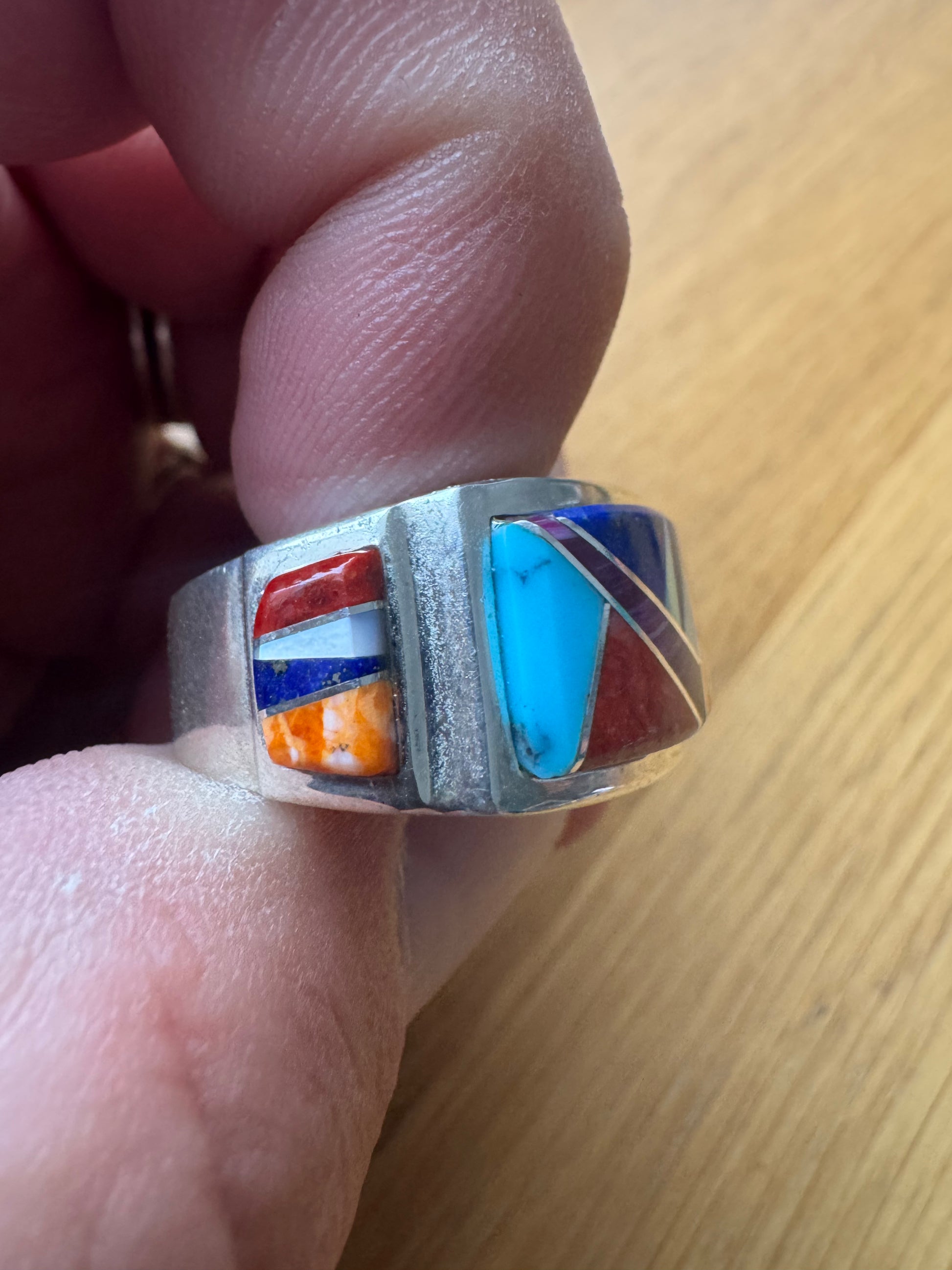 Calvin Begay Zuni Inlay Handmade Ring