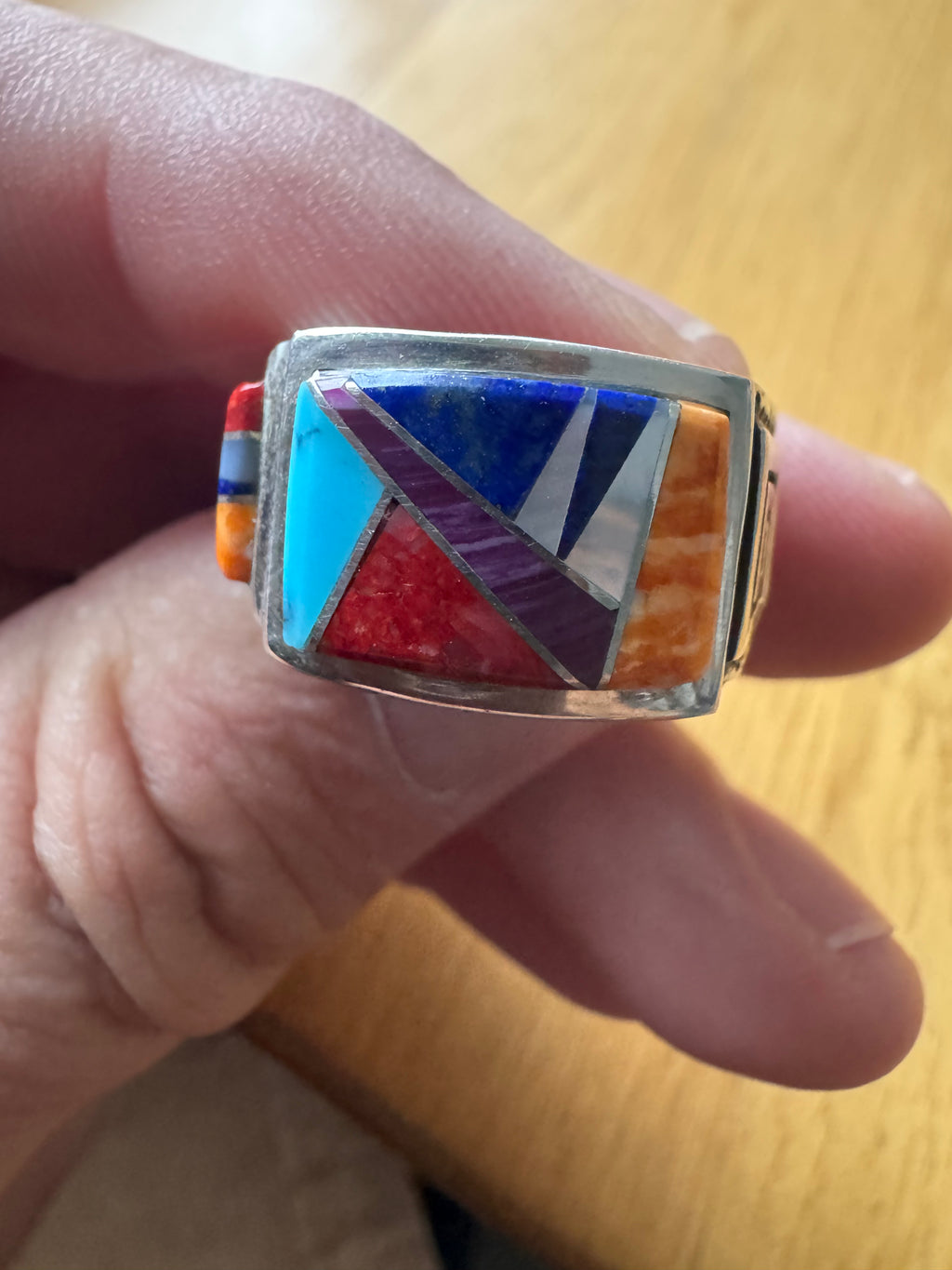 Calvin Begay Zuni Inlay Handmade Ring
