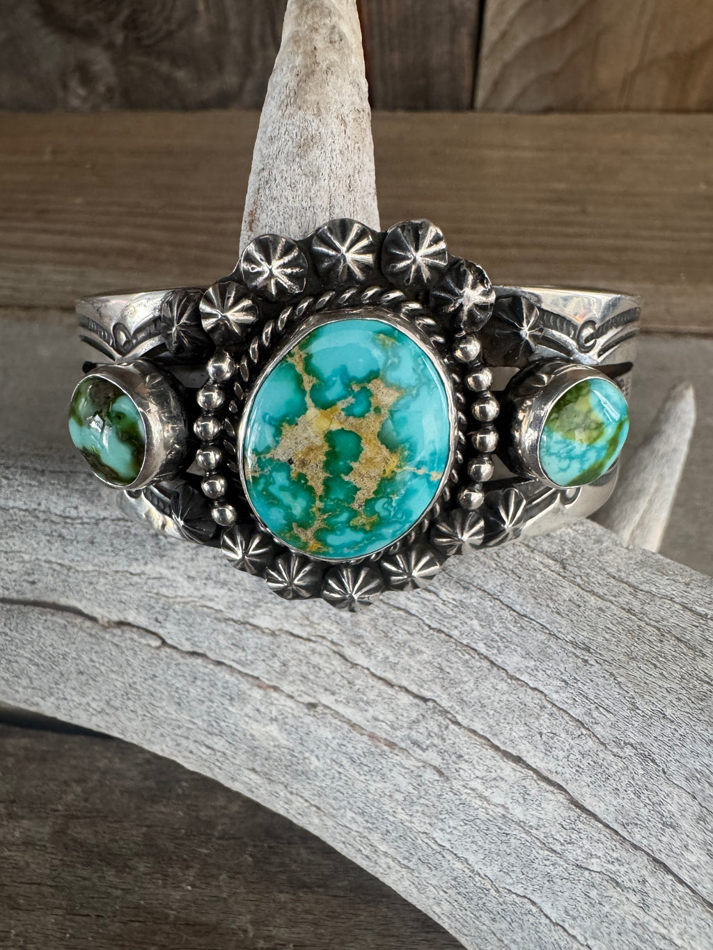 Native American Handmade Sonoran Gold and Sterling Silver Cuff-Bracelet