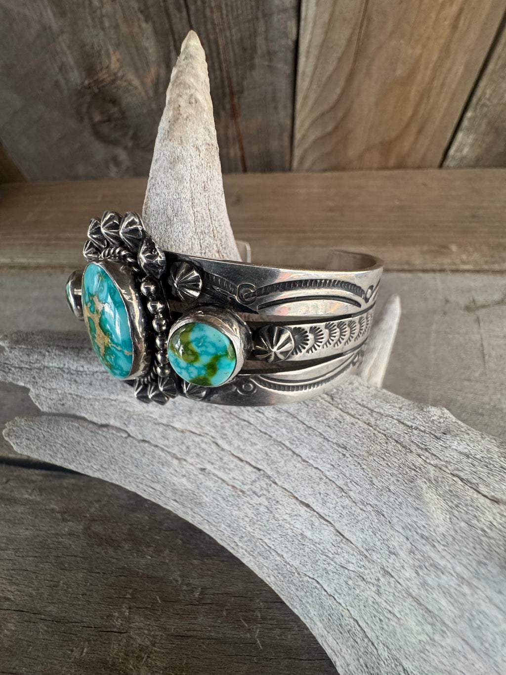 Native American Handmade Sonoran Gold and Sterling Silver Cuff-Bracelet