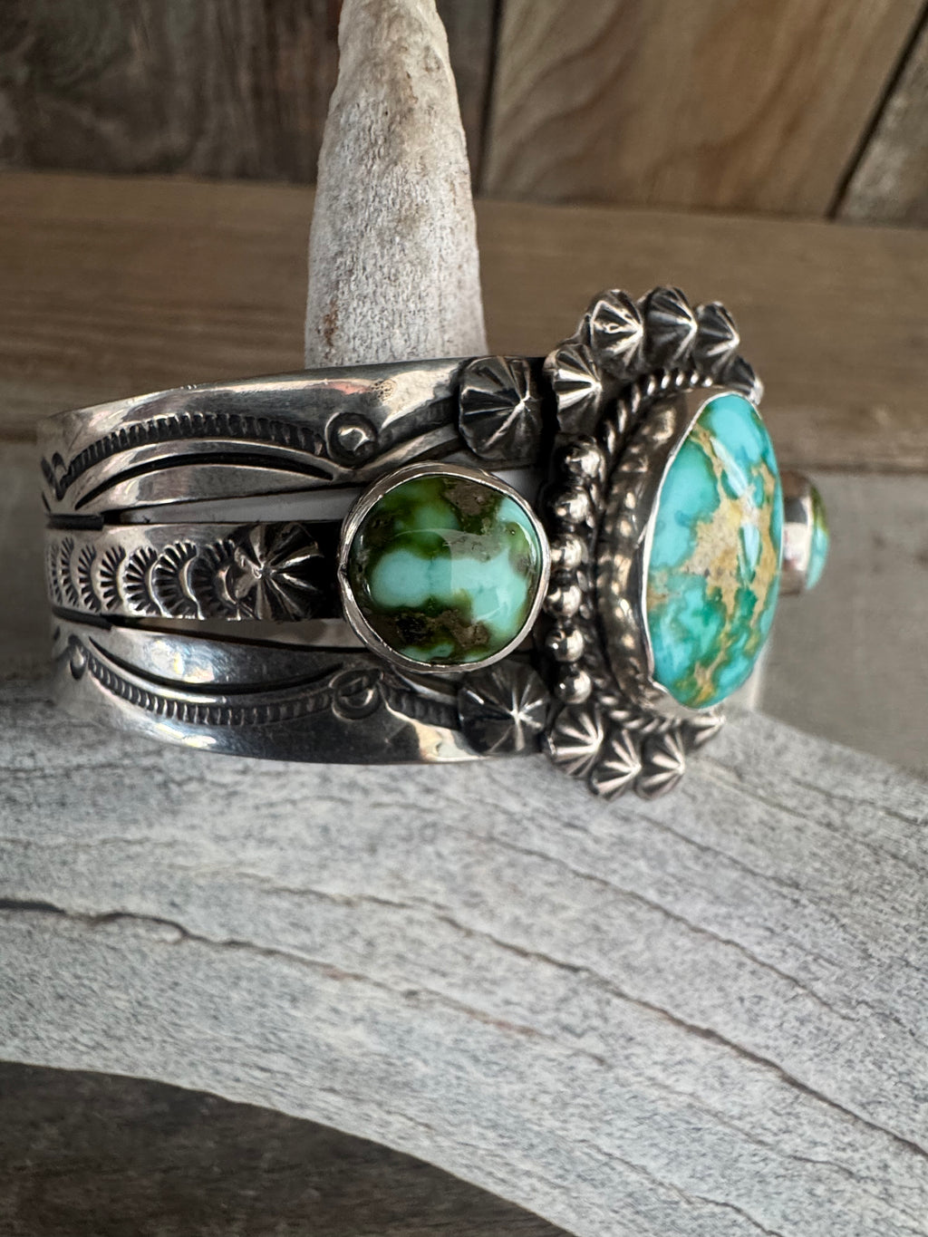 Native American Handmade Sonoran Gold and Sterling Silver Cuff-Bracelet