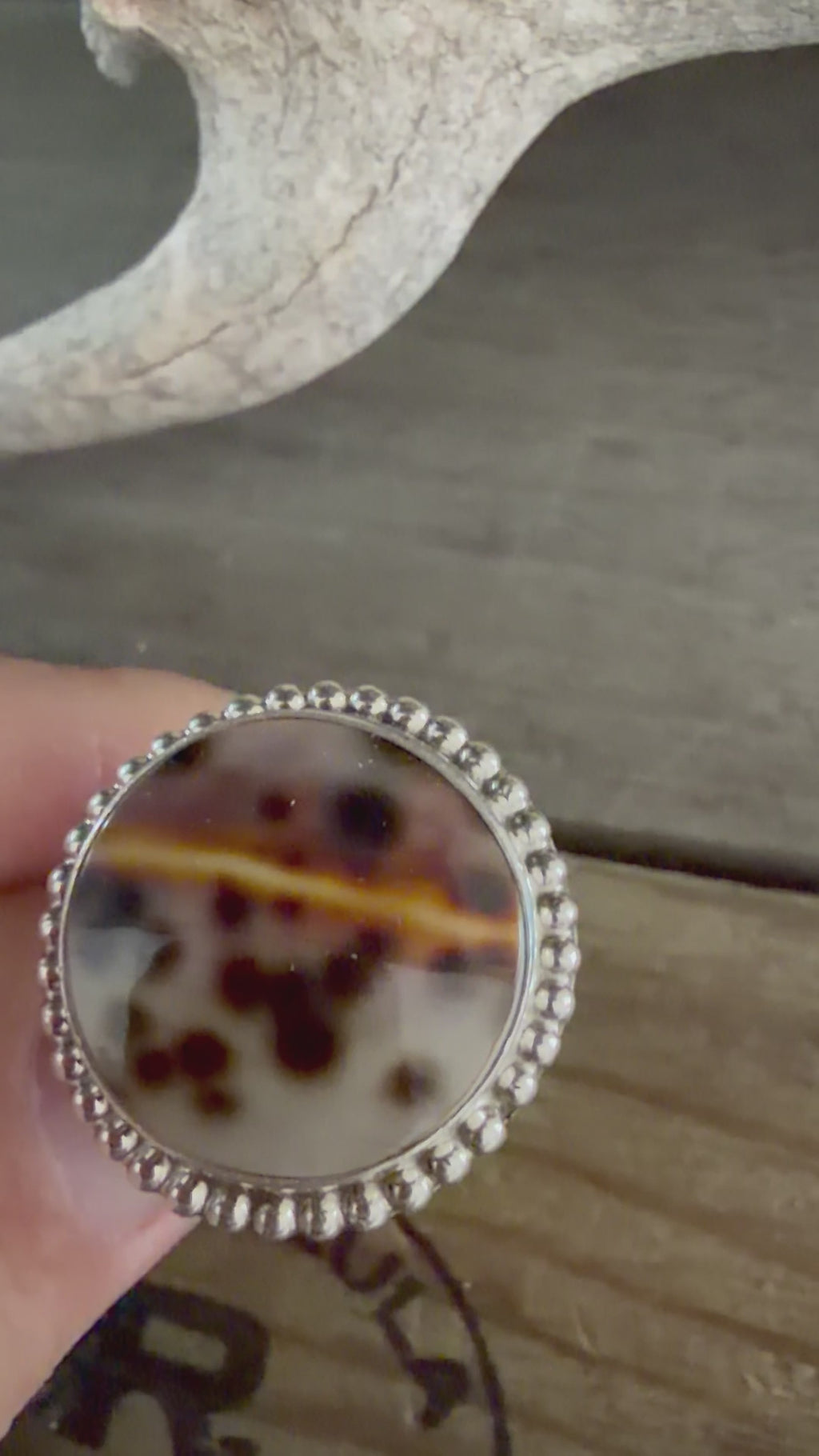 Native American Bernie Tsosie Handmade Sterling Silver- Cowrie Shell Ring Size 7.75