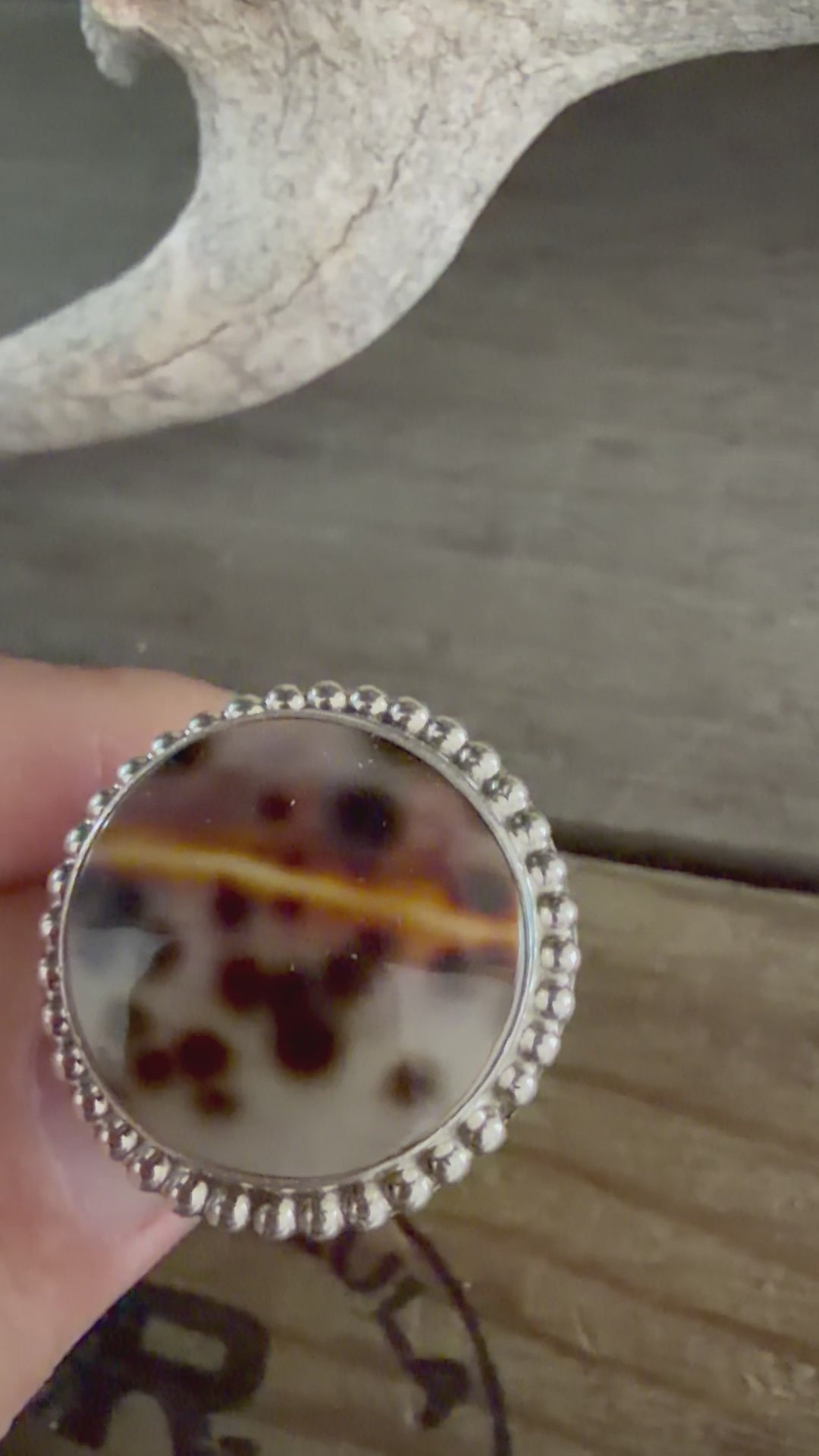 Native American Bernie Tsosie Handmade Sterling Silver- Cowrie Shell Ring Size 7.75