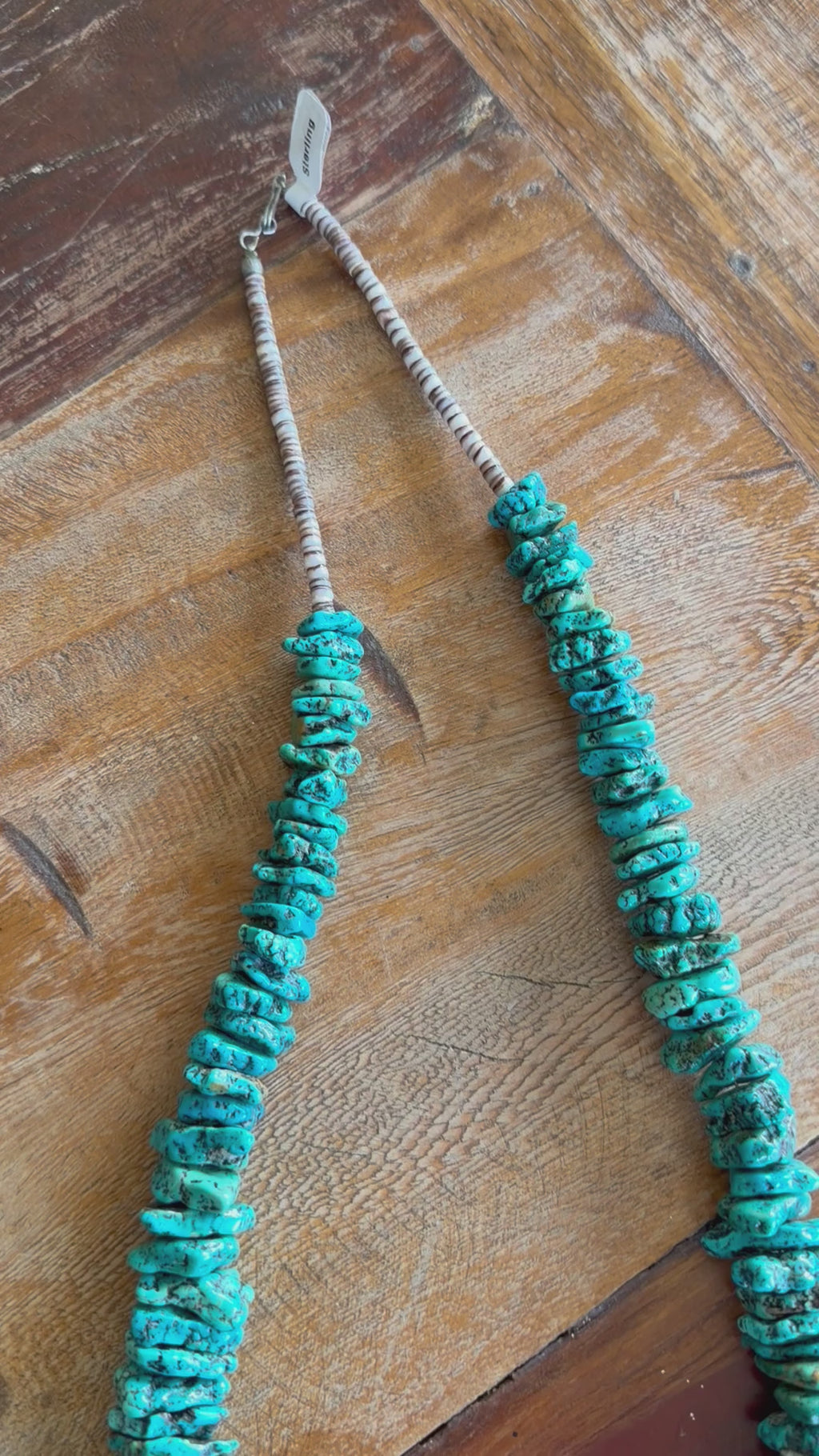 Native American Handmade Heavy Chunky Kingman Nugget Necklace 30”
