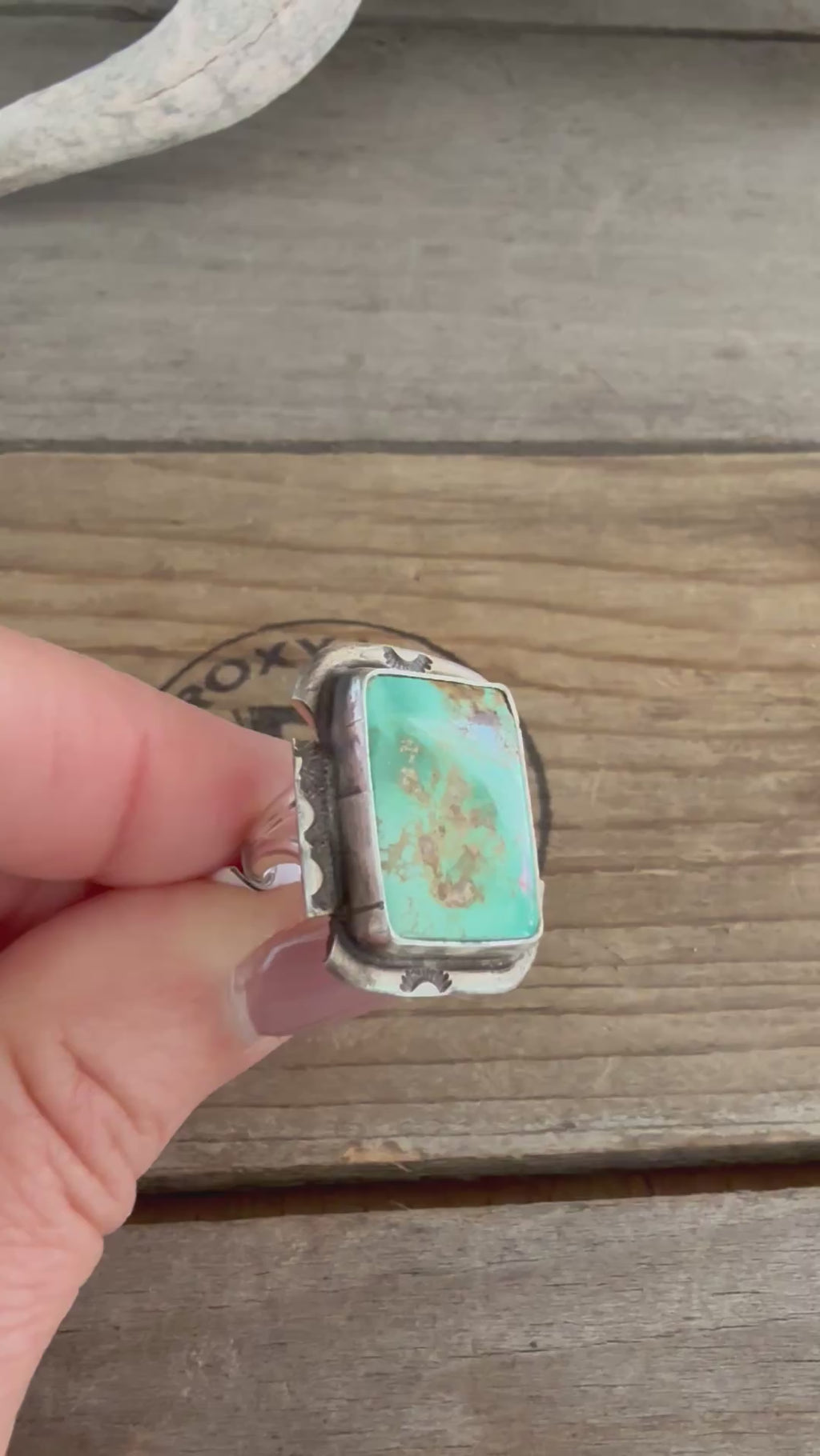 Authentic Native American Handmade Sterling Silver and Royston Turquoise Ring size 5