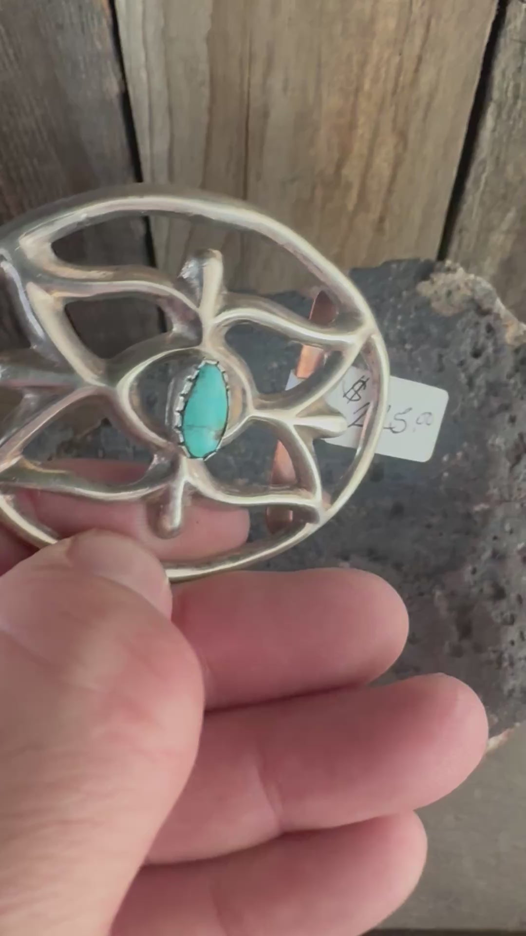 Handmade Sterling Silver-Turquoise Cast Belt Buckle