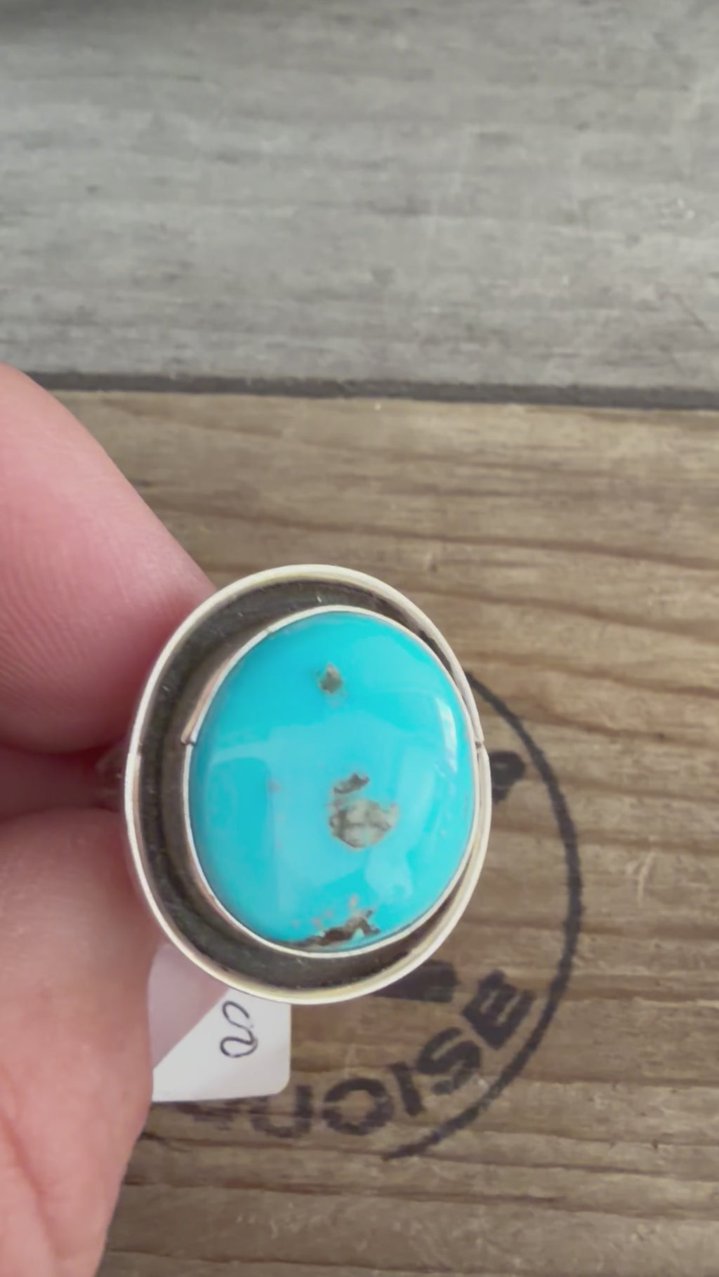 Native American Celeste Begay Handmade Whitewater Turquoise-Sterling Silver Ring Size 8.5