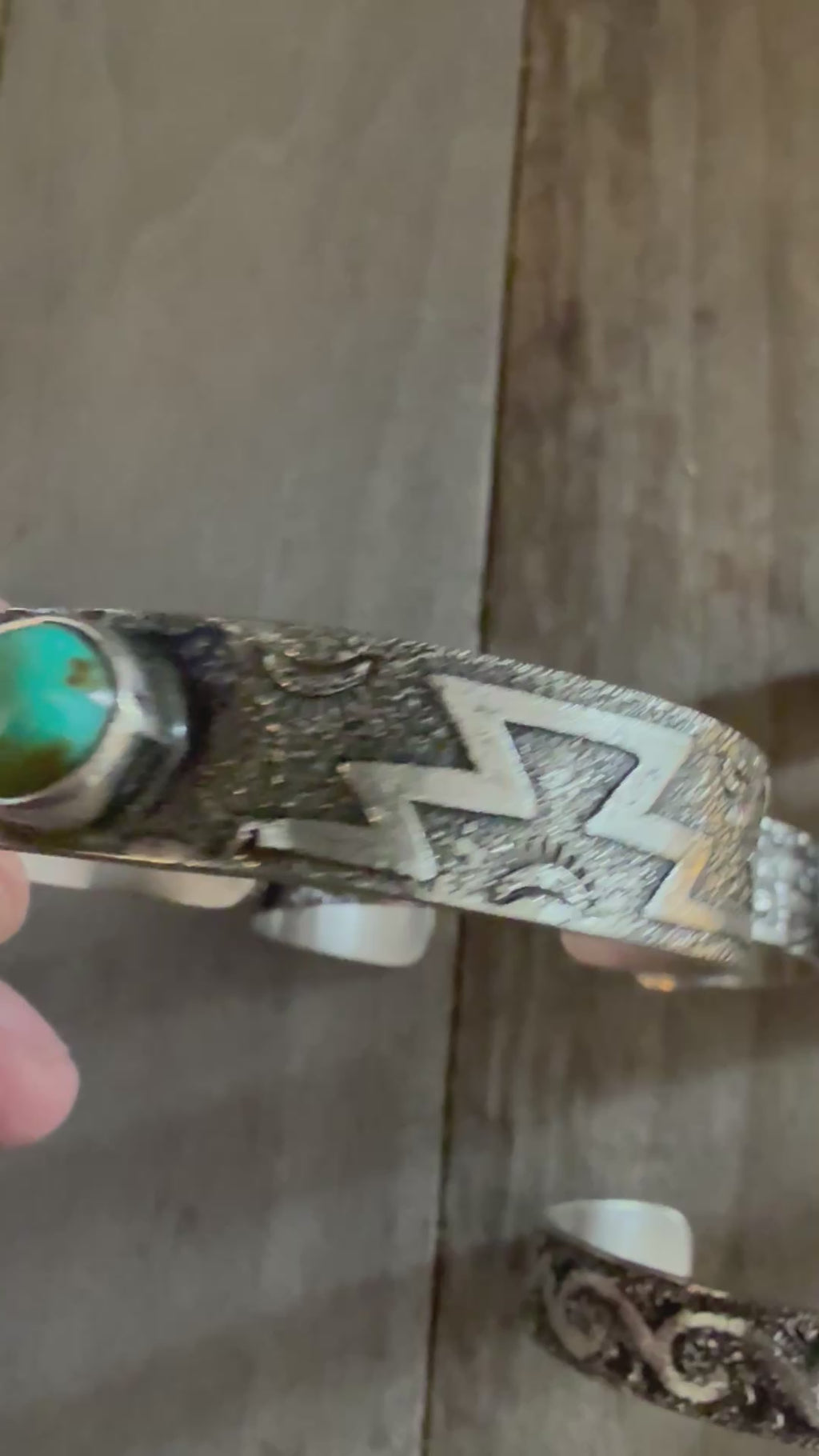 Randy Begay Handmade Custom Silver Turquoise Cuff-Bracelet