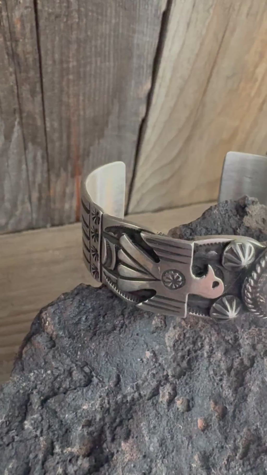 Handmade White Buffalo Sterling Silver Cuff-Bracelet