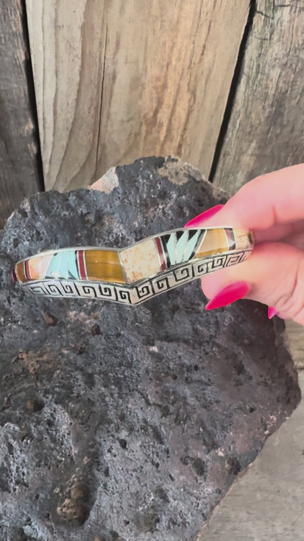 Calvin Begay Handmade Inlay Cuff-Bracelet