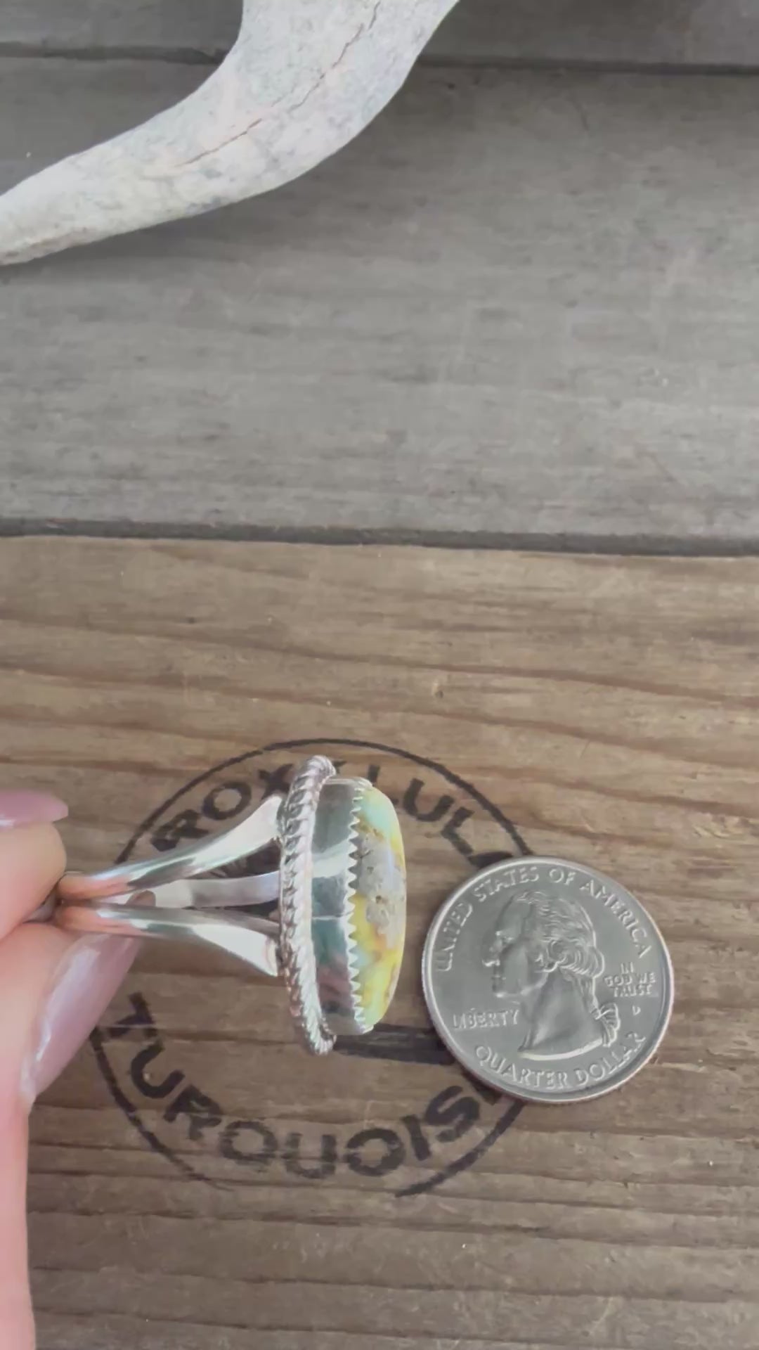 Authentic Native American Handmade Sterling Silver and Palomino Variscite Ring size 8