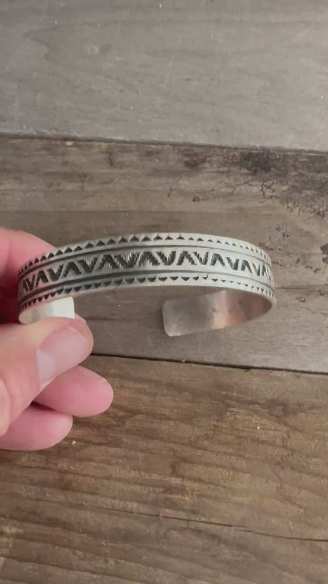 Handmade Mens Sterling Silver Native Made Cuff-Bracelet
