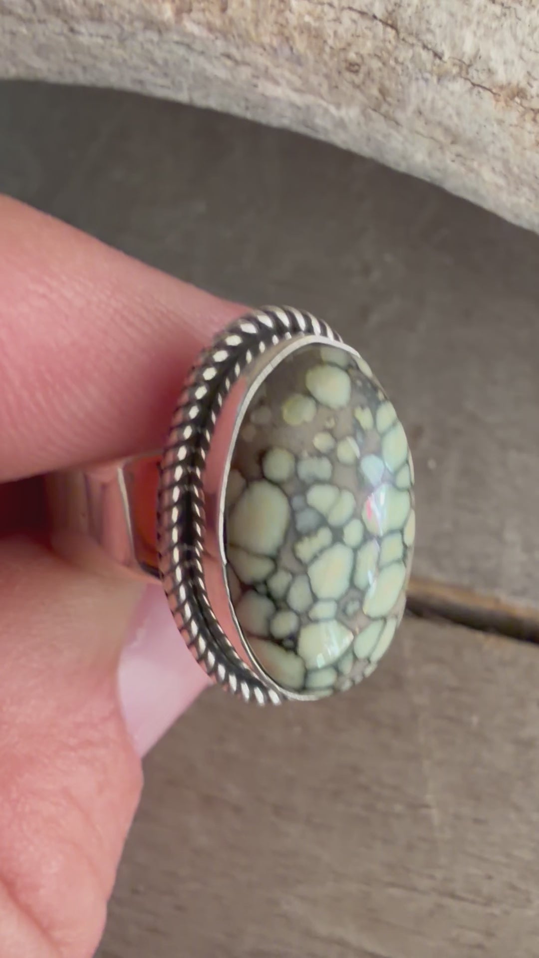 Native American Albert Jake Sterling Silver-Desert Bloom Handmade Ring Size 7.5