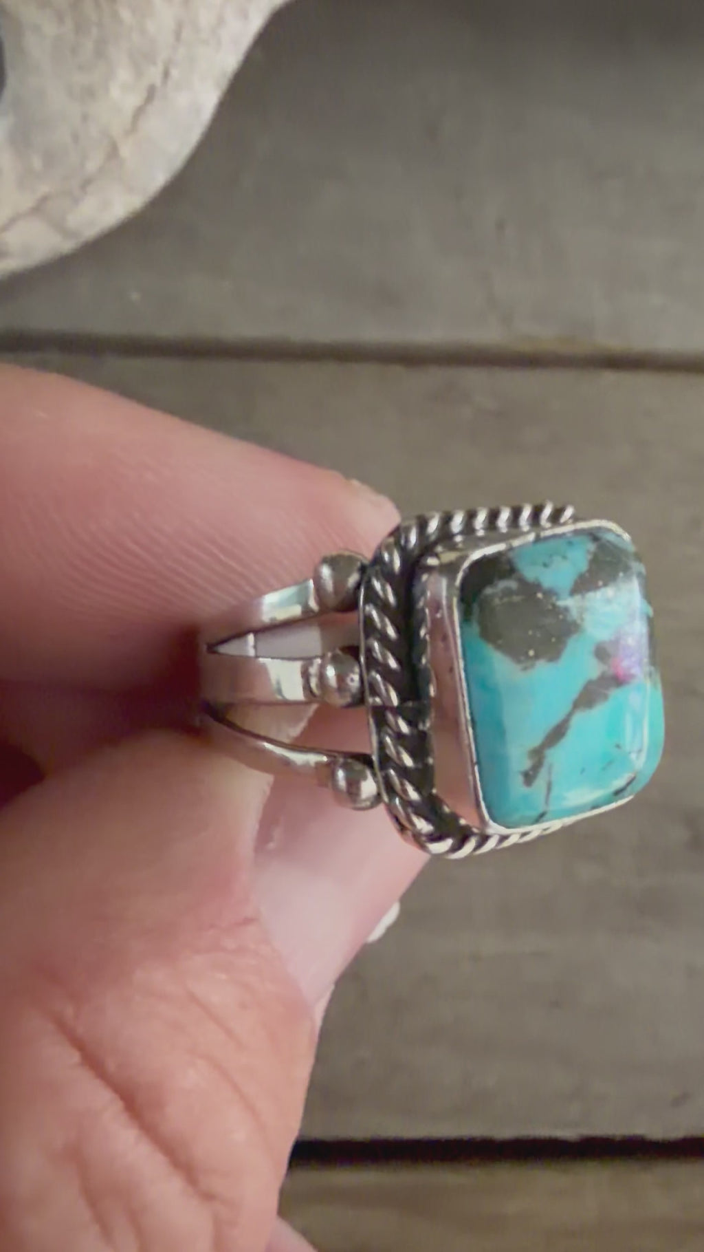 Native American Linda Yazzie Handmade Blackjack-Sterling Silver Ring Size 9.5