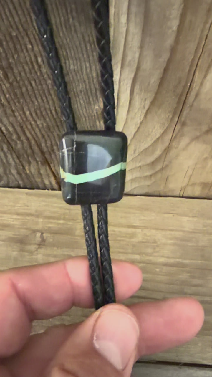 Handmade San Pedro Variscite Ribbon Bolo