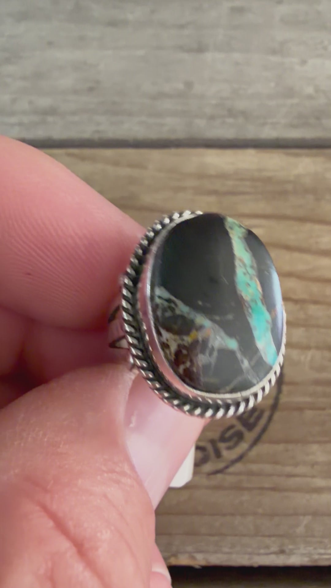 Native American Linda Yazzie Handmade Blackjack-Sterling Silver Ring Size 5