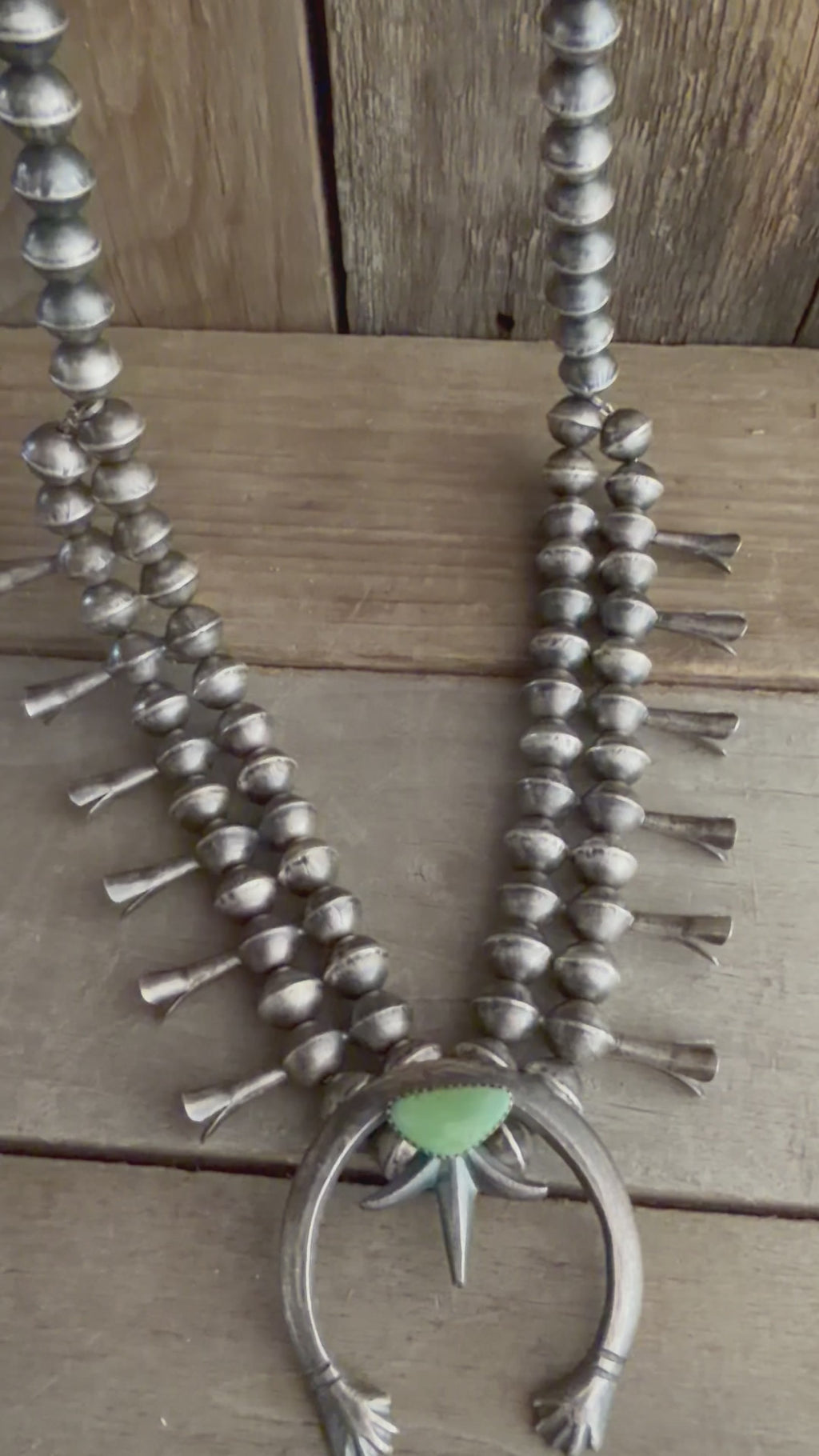 Native American Handmade Navajo Pearl Squash Blossom Nadja Vintage Sterling Silver 😮