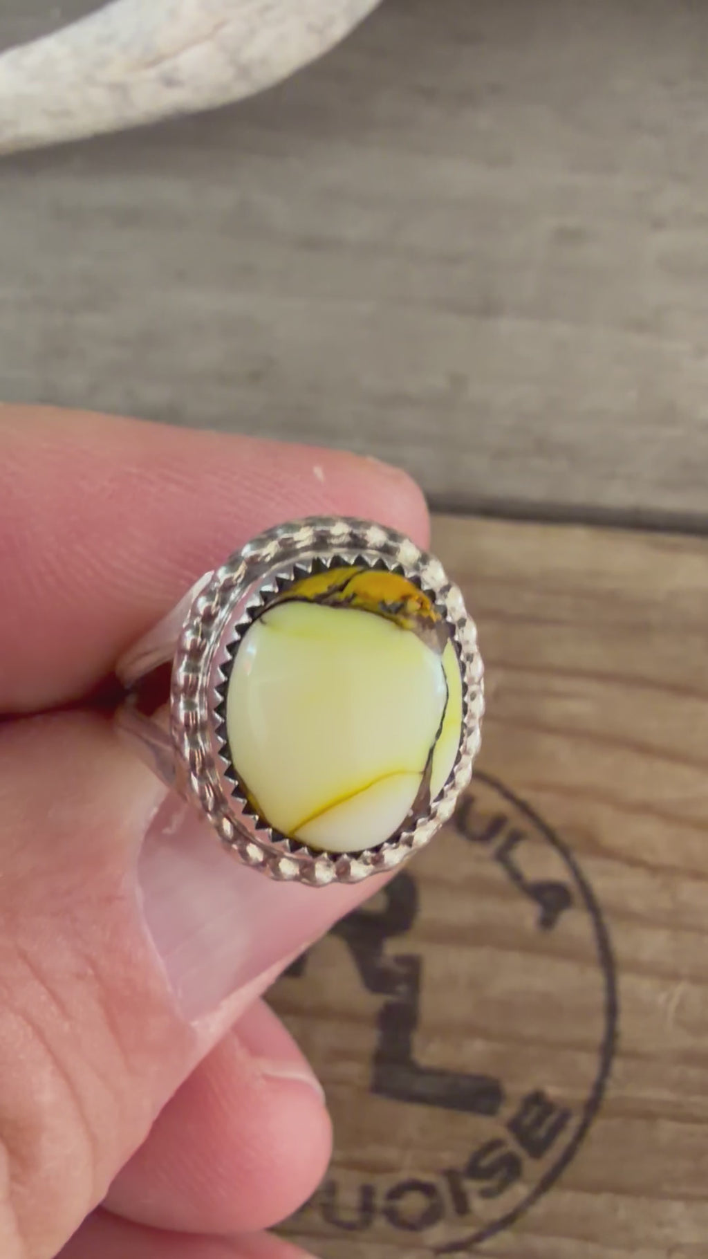 Native American Jennifer Begay Handmade Sterling Silver-Honey Dahlia Ring Size 7