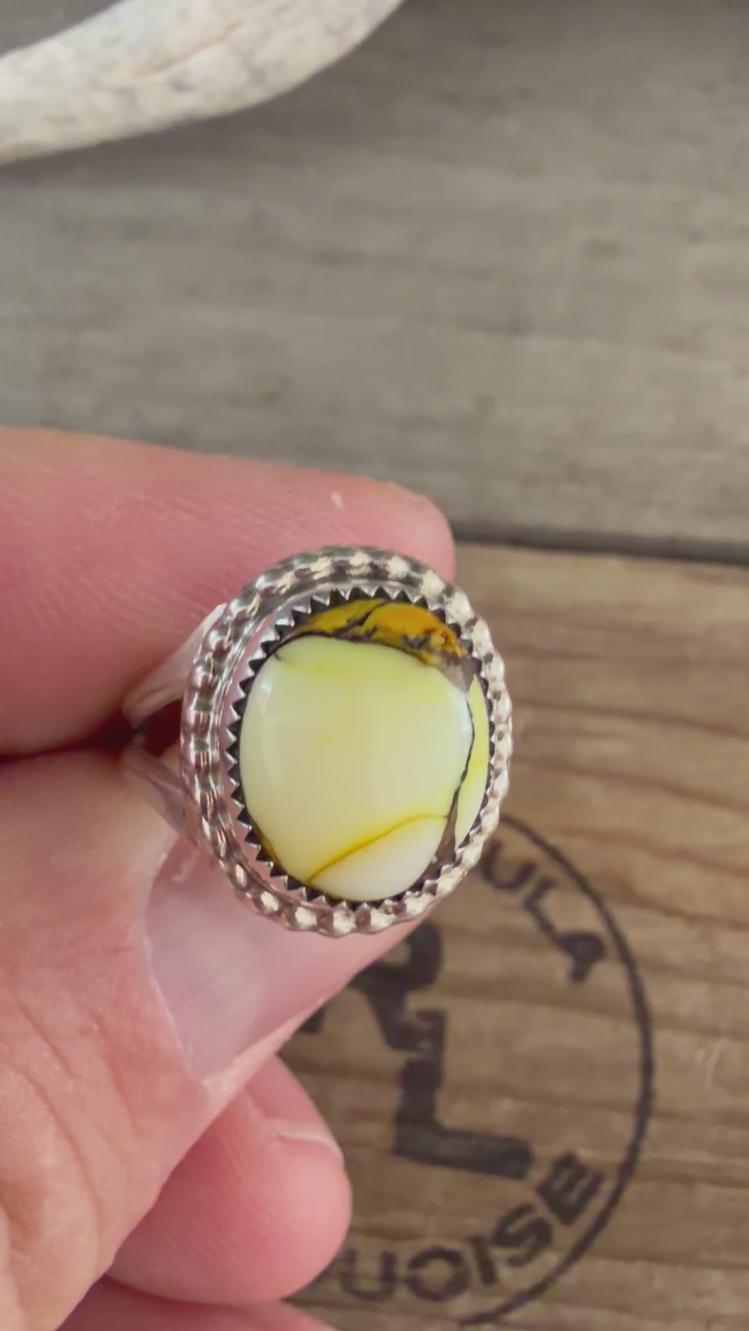 Native American Jennifer Begay Handmade Sterling Silver-Honey Dahlia Ring Size 7