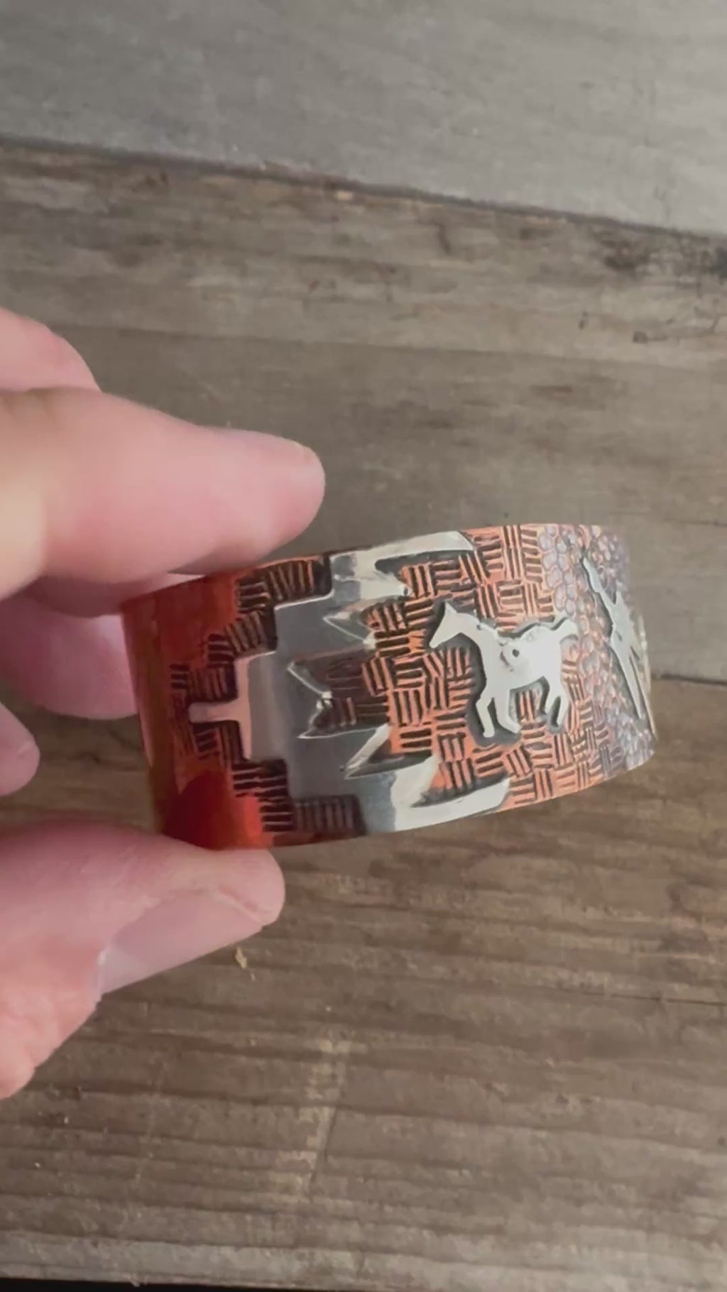 Randy Begay Mens Copper&Silver Handmade Cuff-Bracelet
