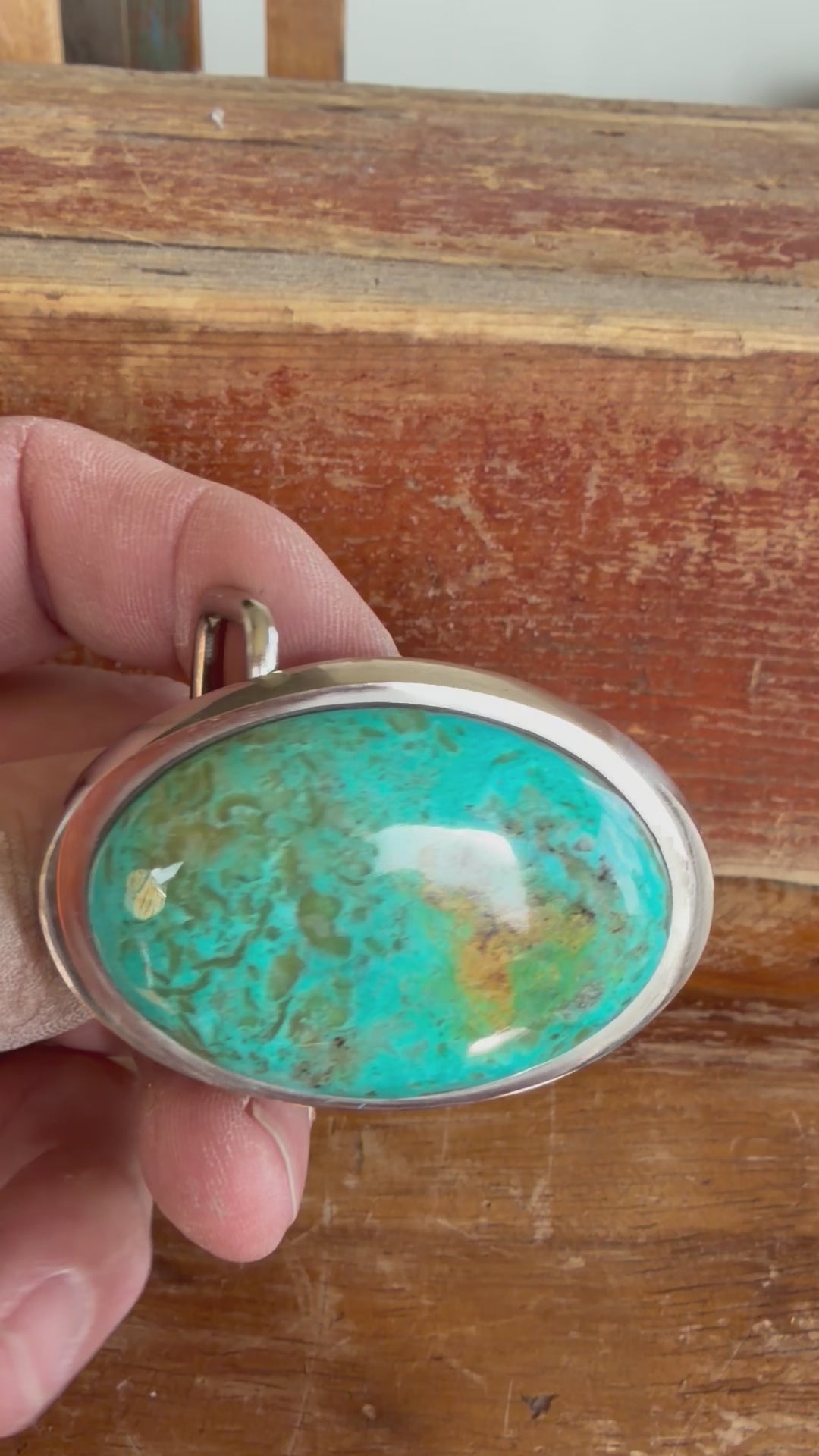 Kingman Turquoise Handmade Belt Buckle (Small)