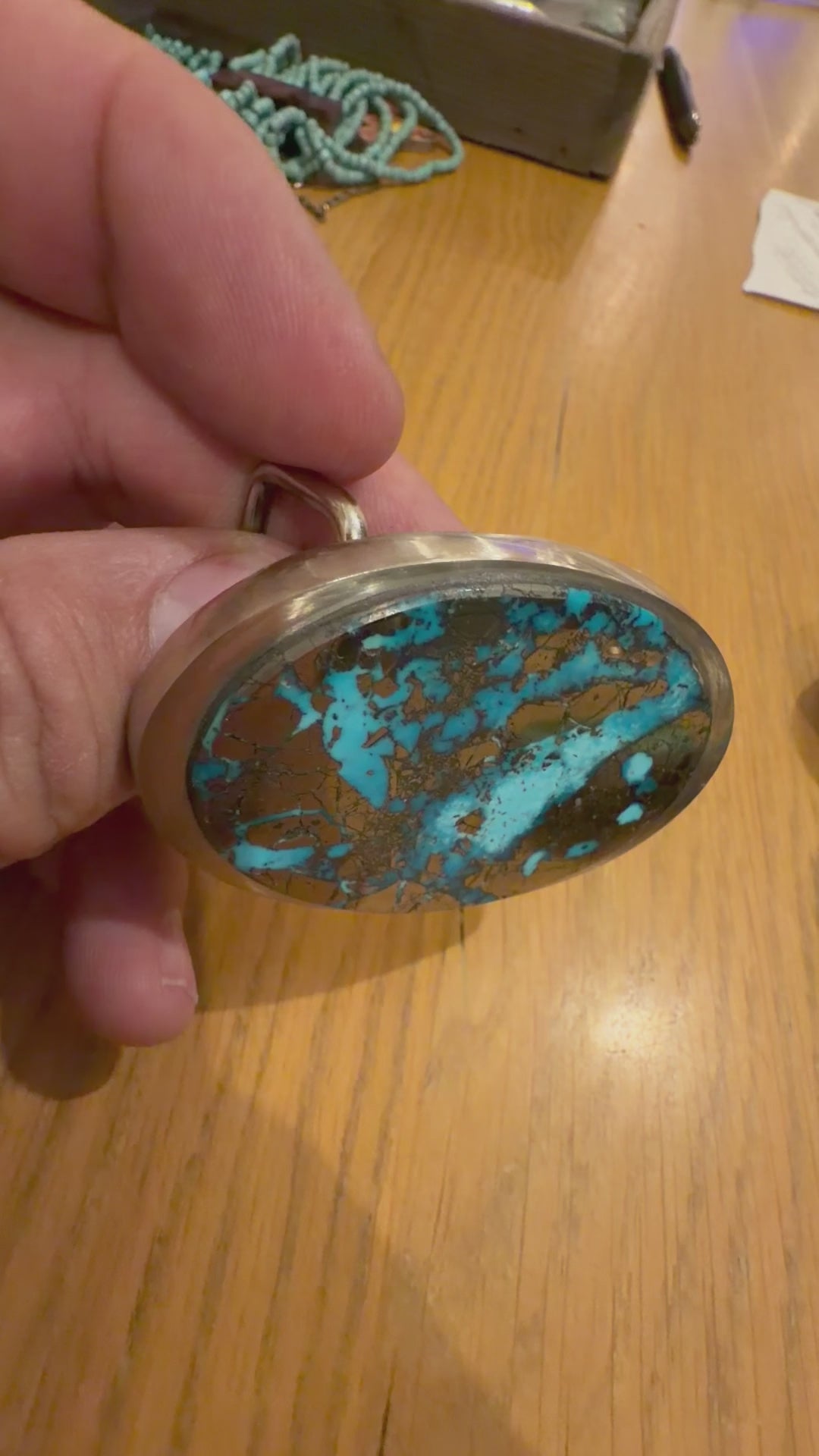 High Grade Persian Turquoise Handmade Belt Buckle (Medium)