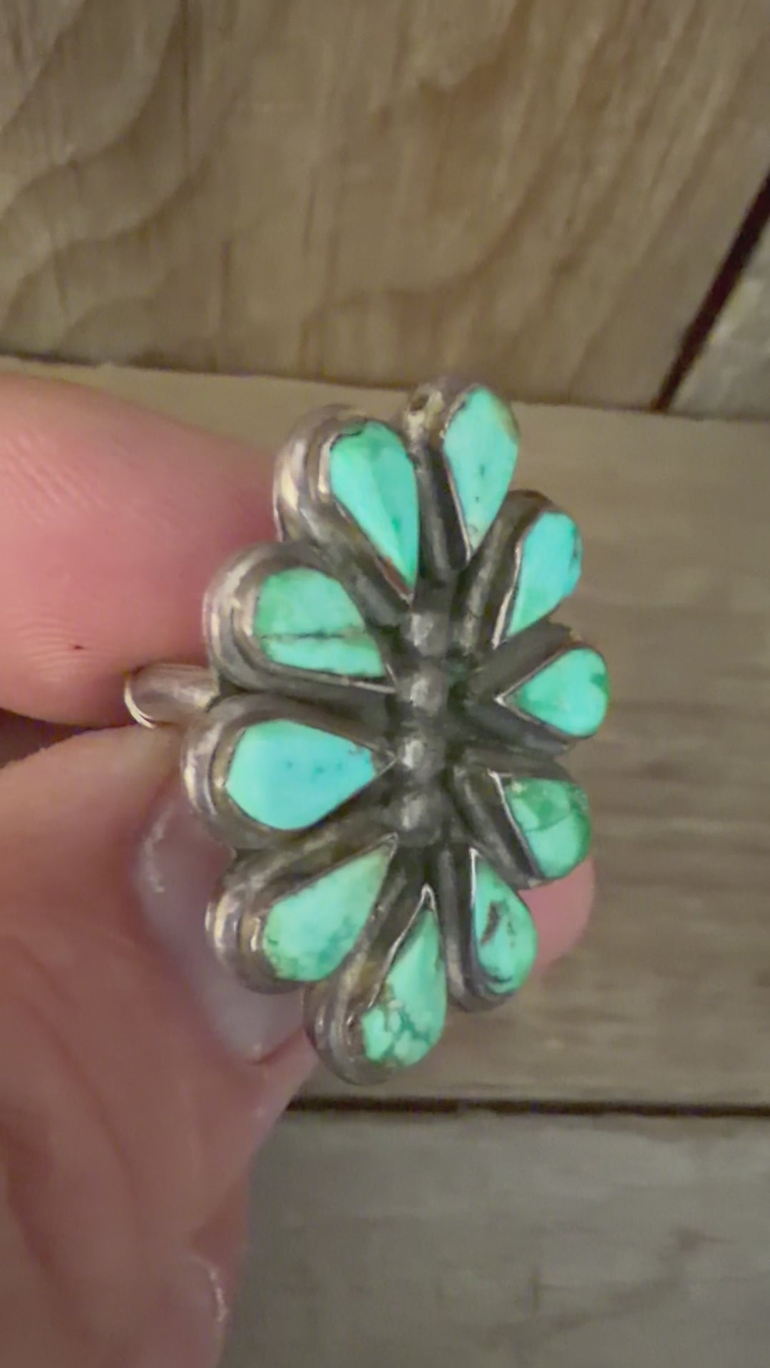 Native American Handmade Vintage Cluster Ring Size 7