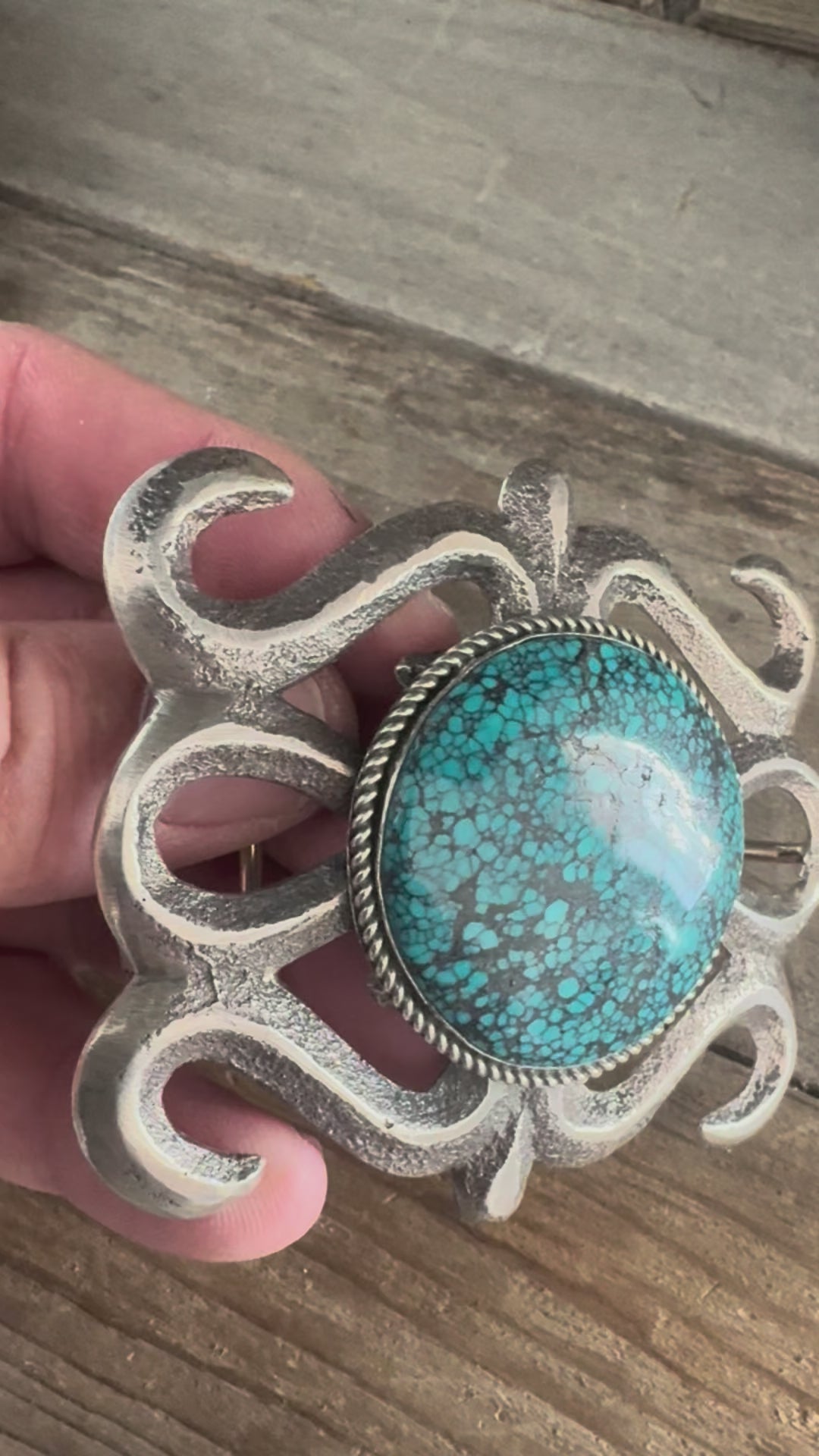 Native Handmade Kingman Web Tufa Cast Belt Buckle
