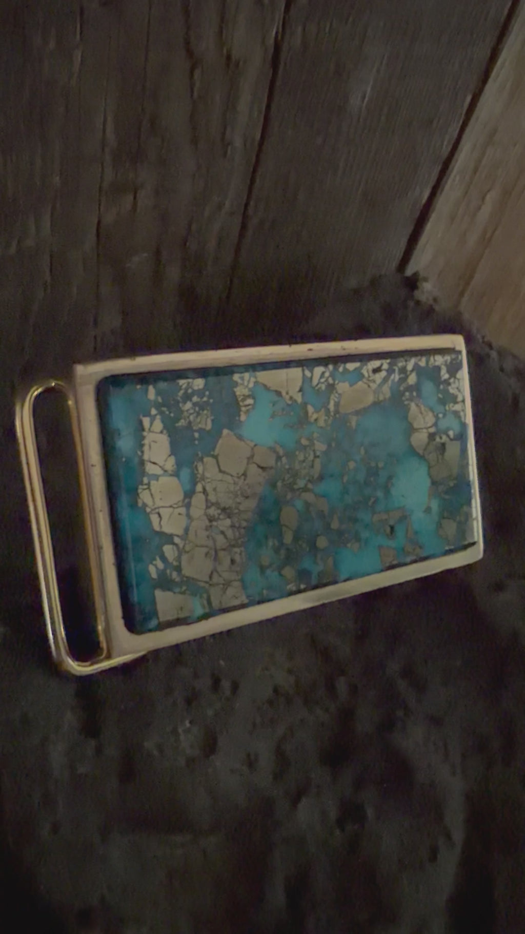 High Grade Persian Turquoise Handmade Belt Buckle (Large)